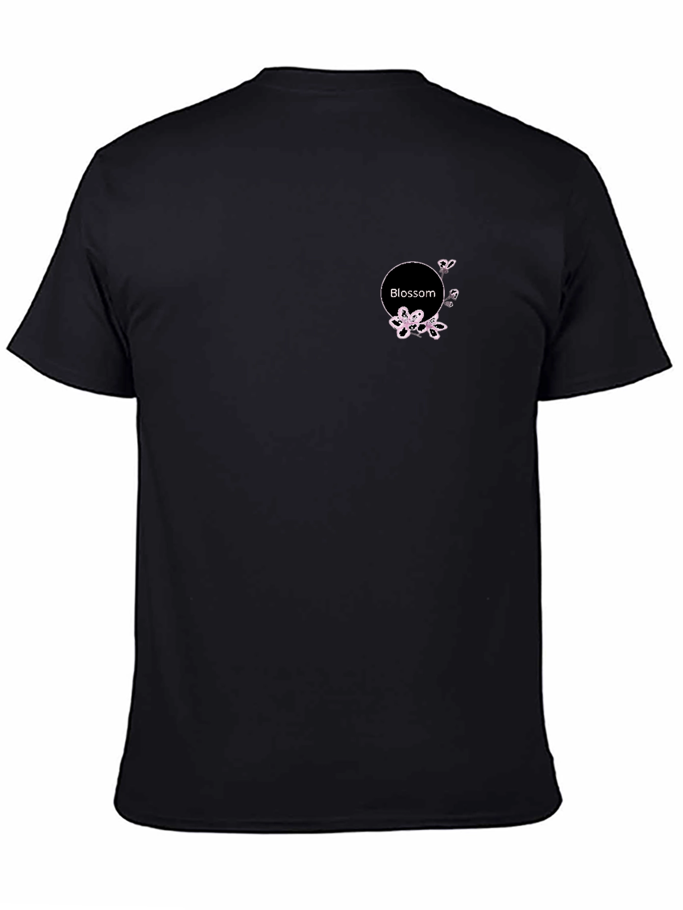 Black Blossom Circle Tee - Stylish Casual Comfort