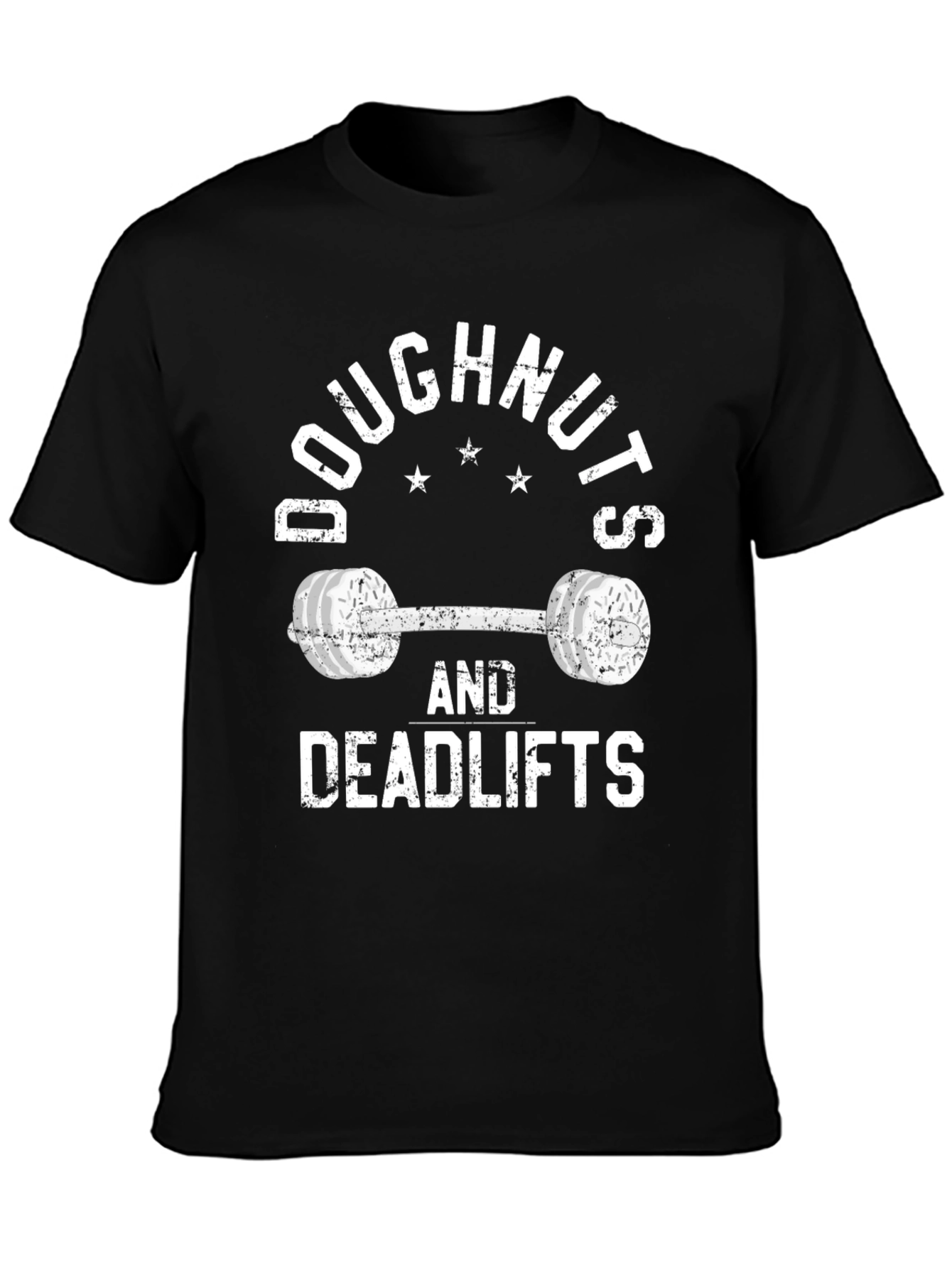 Doughnuts and Deadlifts Black T-Shirt - Workout Gear