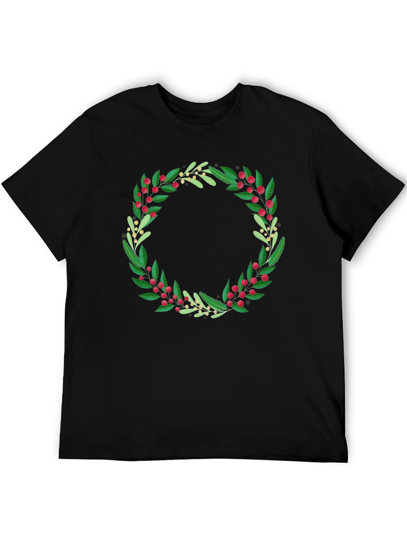 Festive Foliage Wreath Graphic Tee - Unisex