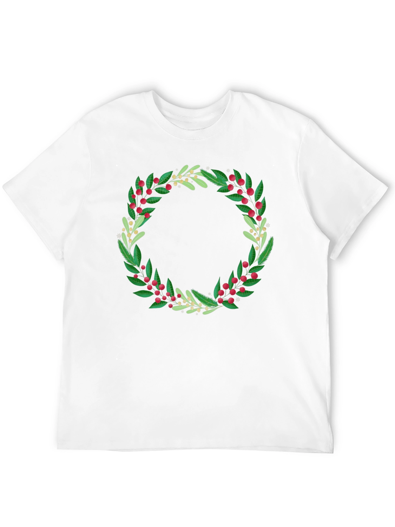 Festive Foliage Wreath Graphic Tee - Unisex