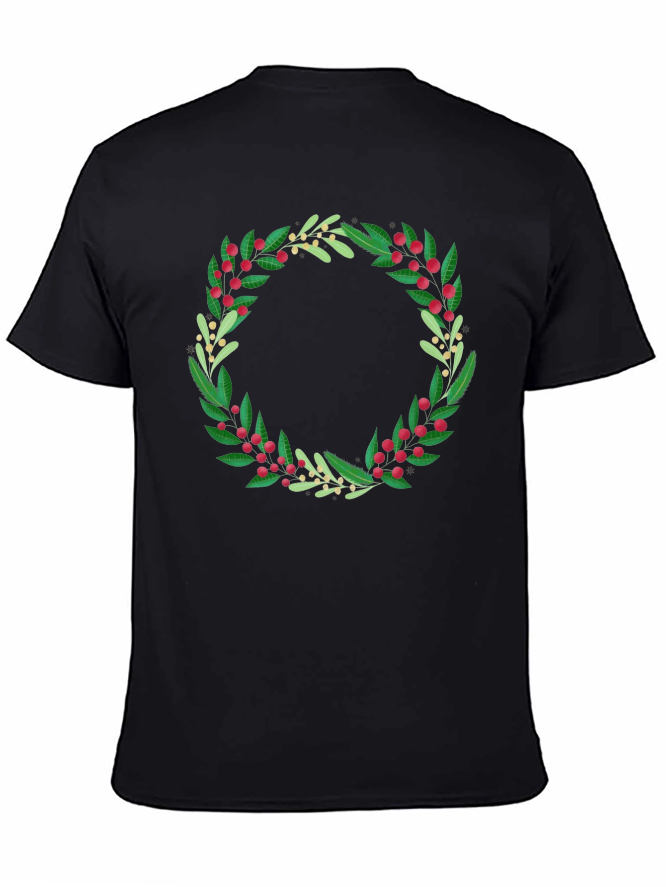 Festive Foliage Wreath Graphic Tee - Unisex