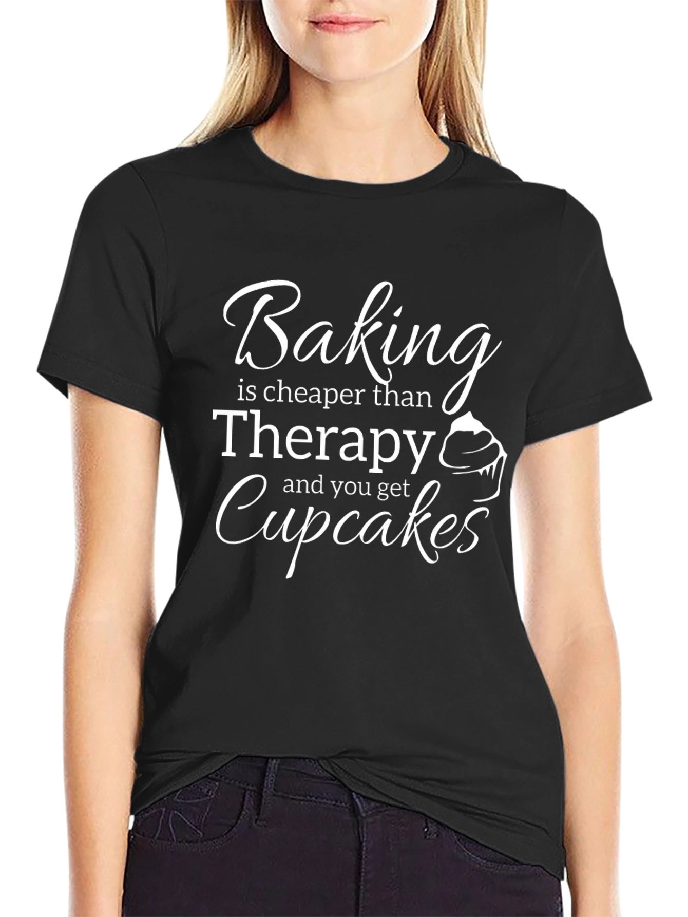 Baking Therapy T-Shirt - Funny Cupcake Tee