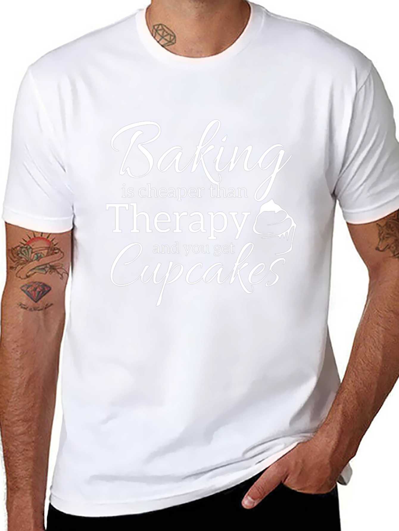 Baking Therapy T-Shirt - Funny Cupcake Tee