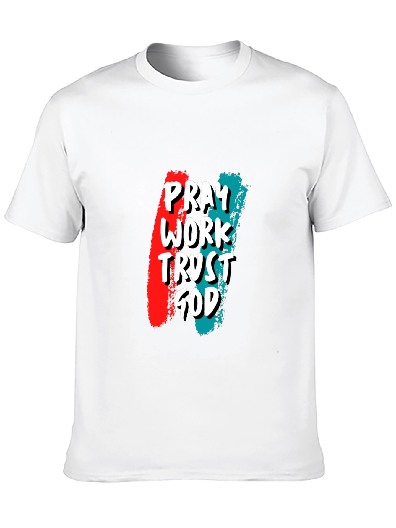 Pray Work Trust God Black Tee