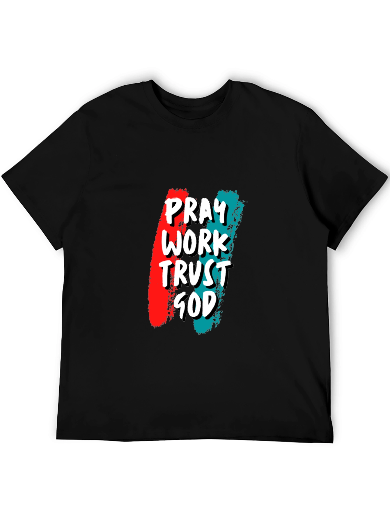 Pray Work Trust God Black Tee