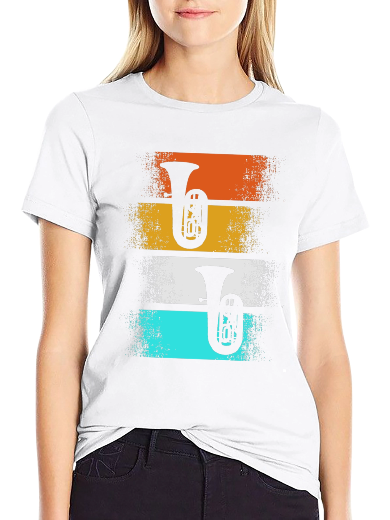 Retro Tuba Player Graphic Tee - Band Instrument T-Shirt