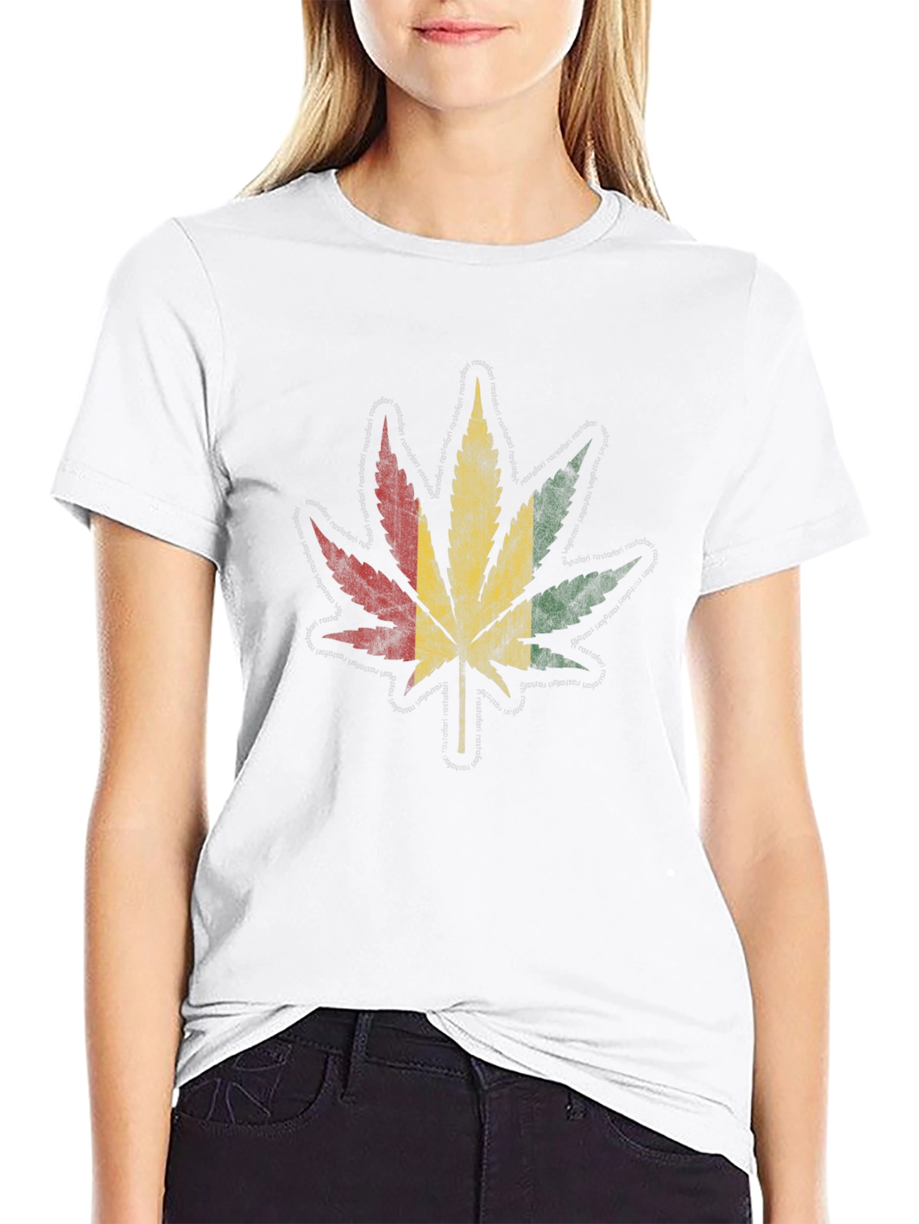 Rasta Leaf Graphic T-Shirt - Black