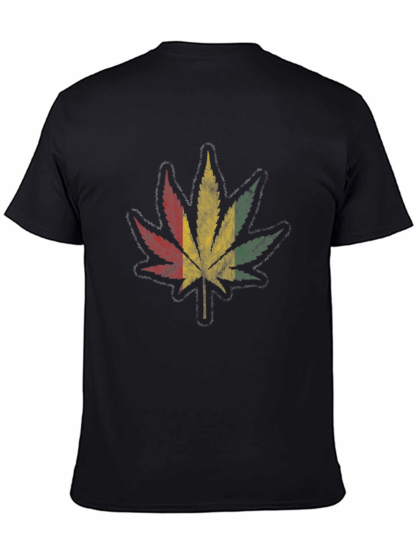 Rasta Leaf Graphic T-Shirt - Black