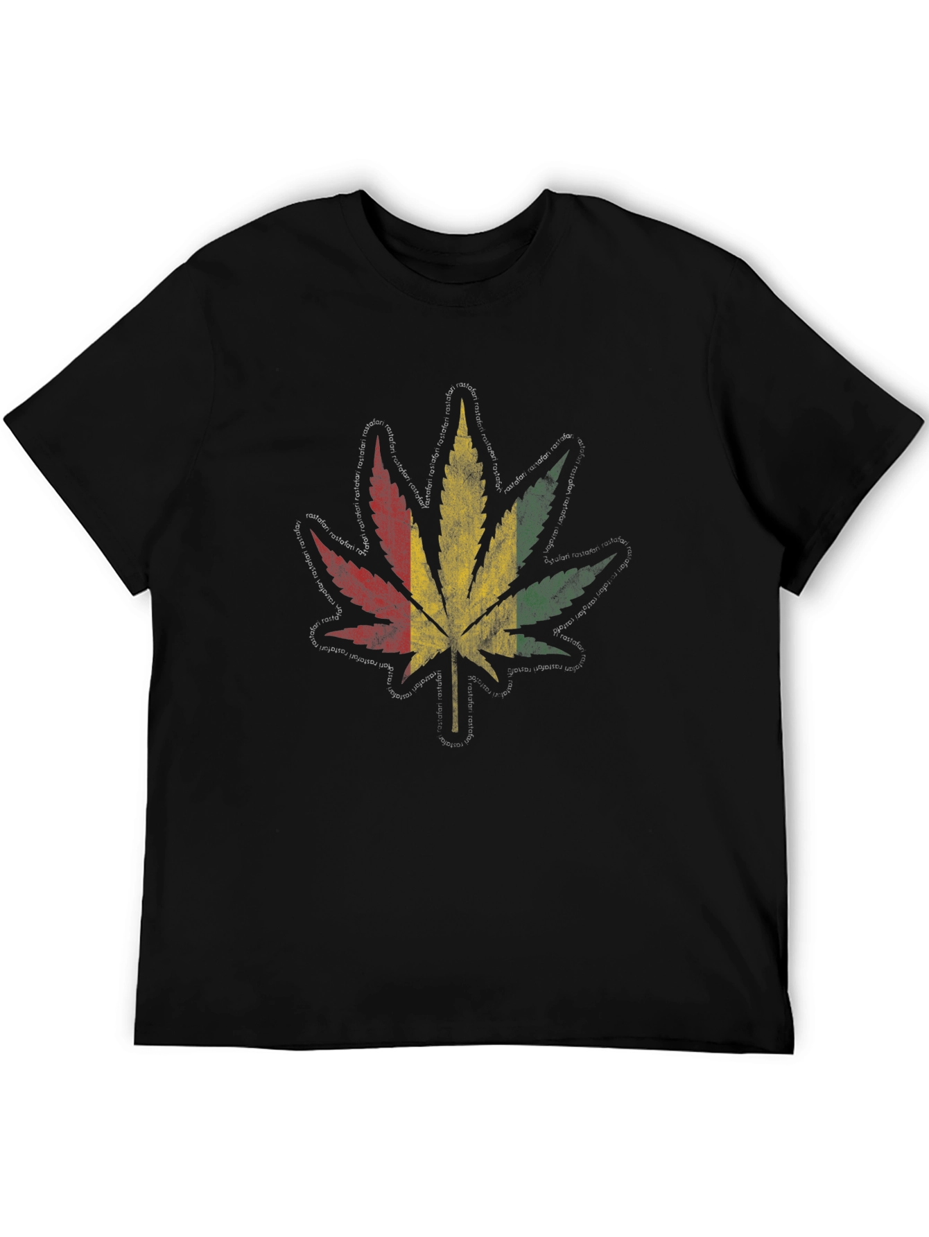 Rasta Leaf Graphic T-Shirt - Black