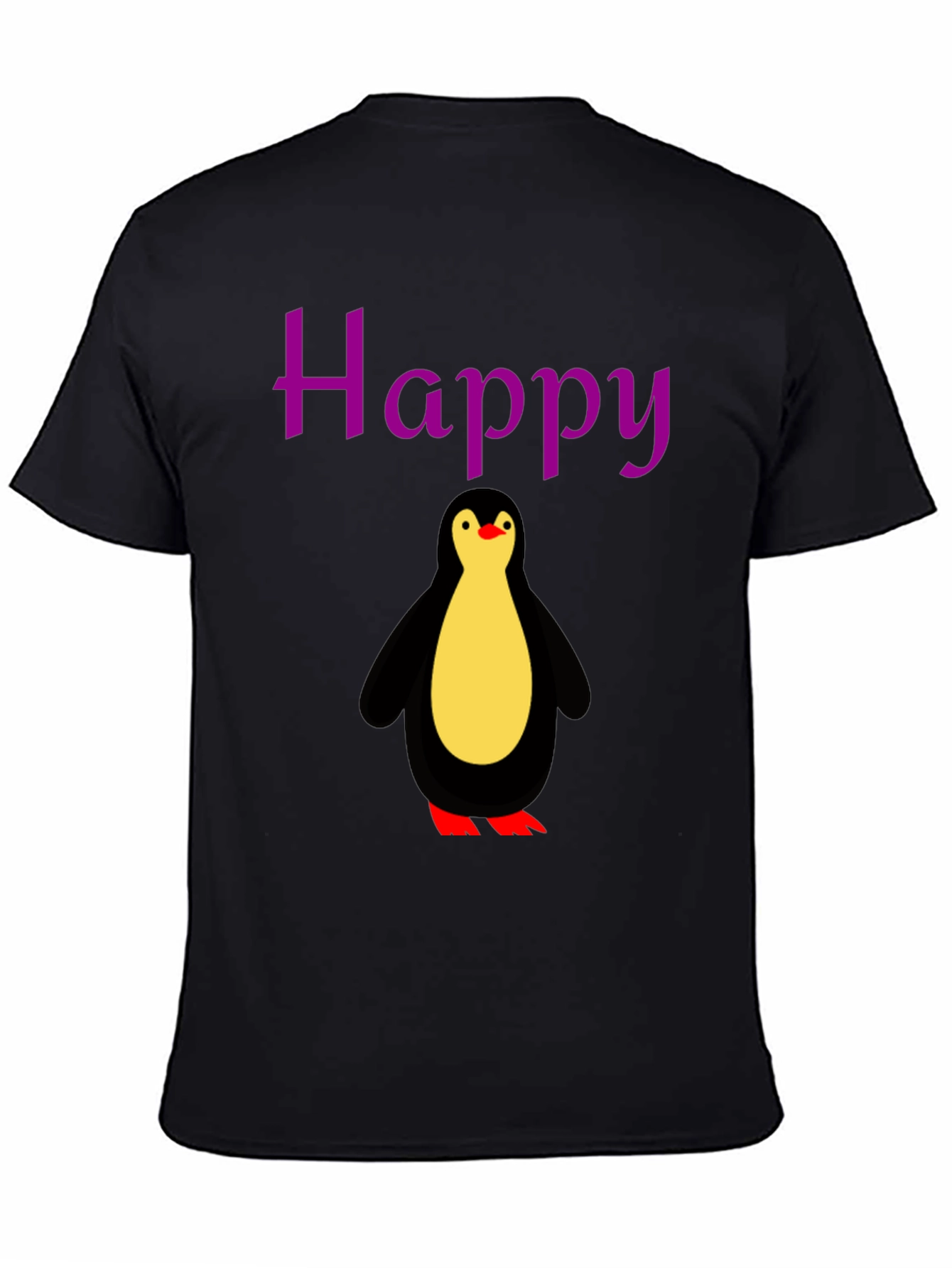 Happy Penguin Graphic Tee - Black
