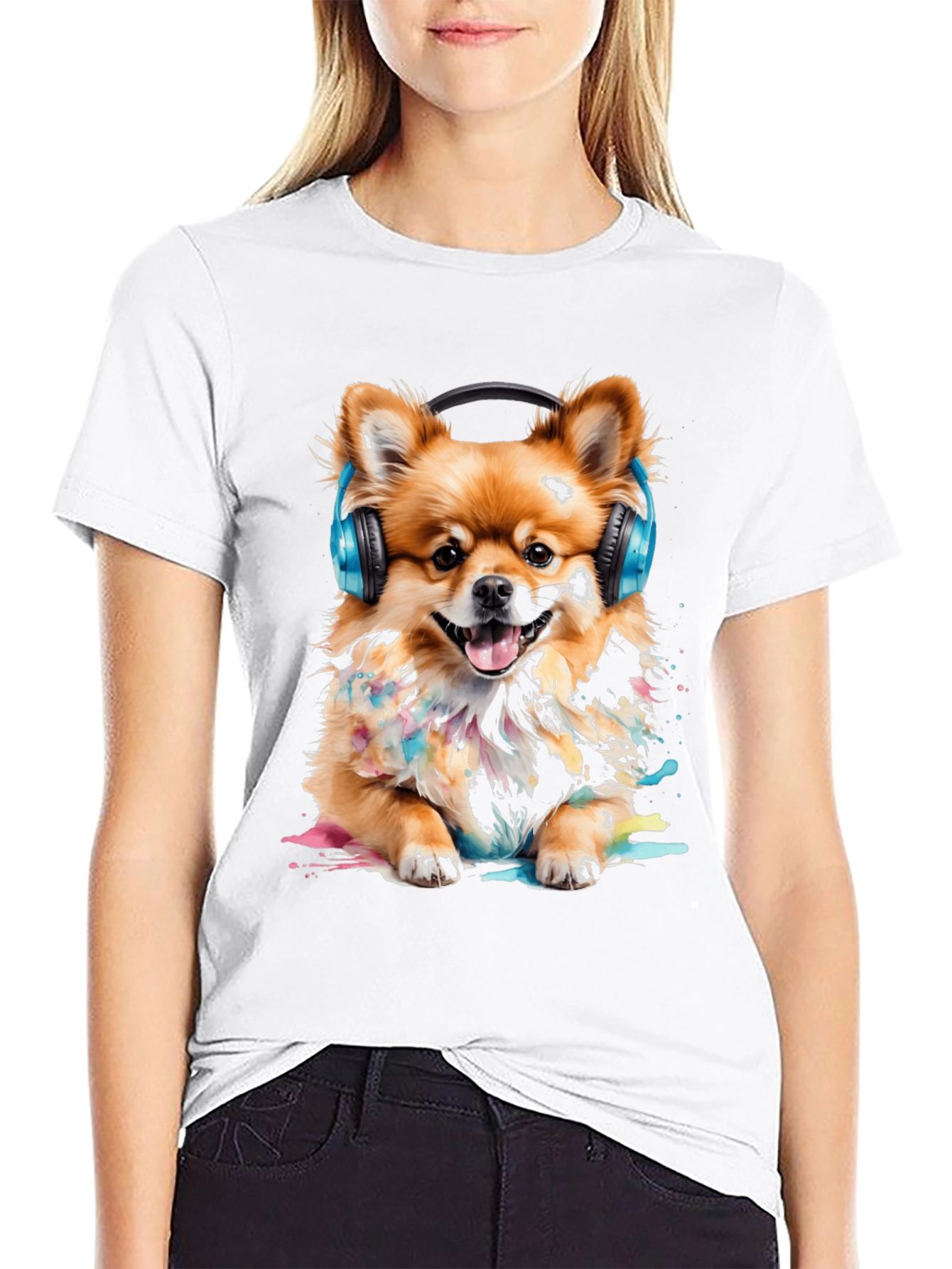 Dog with Headphones T-Shirt