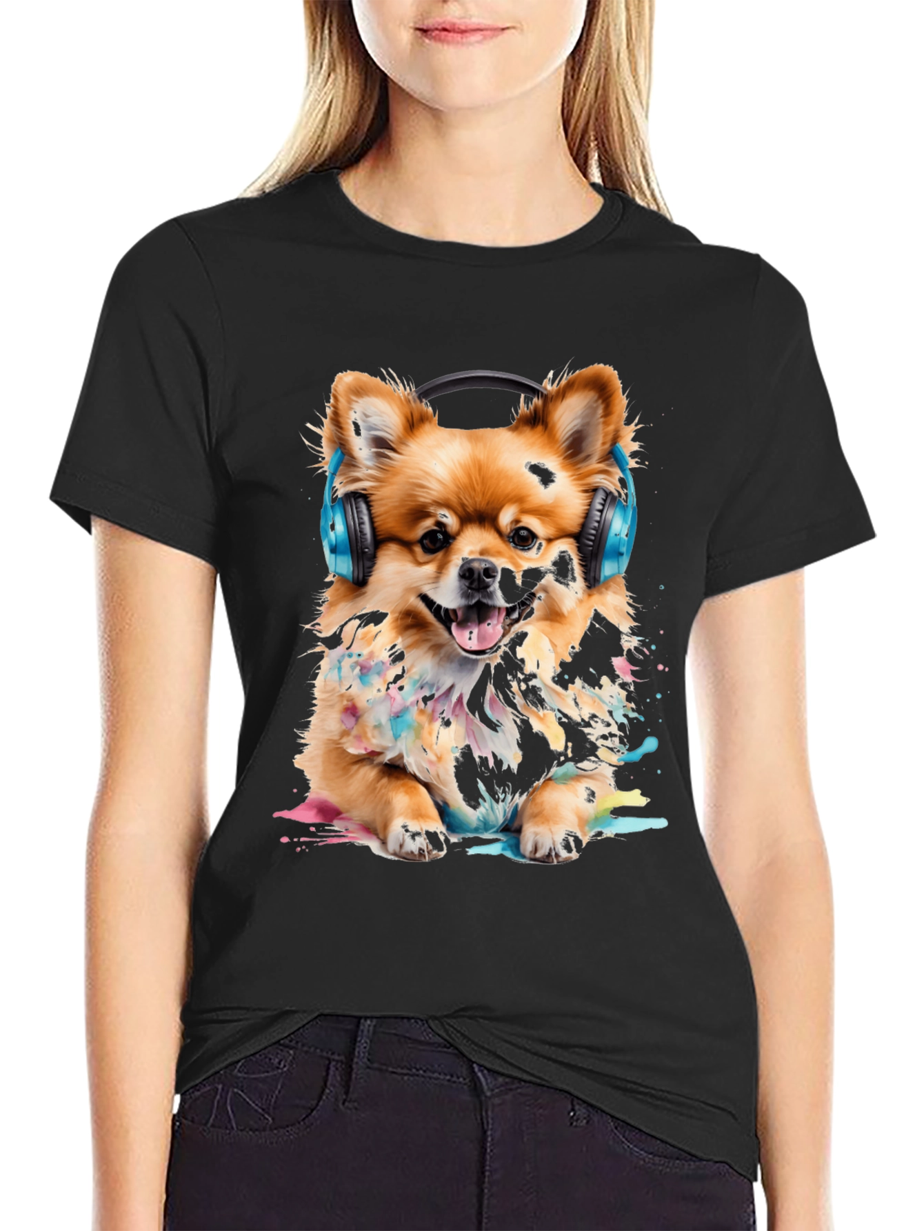 Dog with Headphones T-Shirt