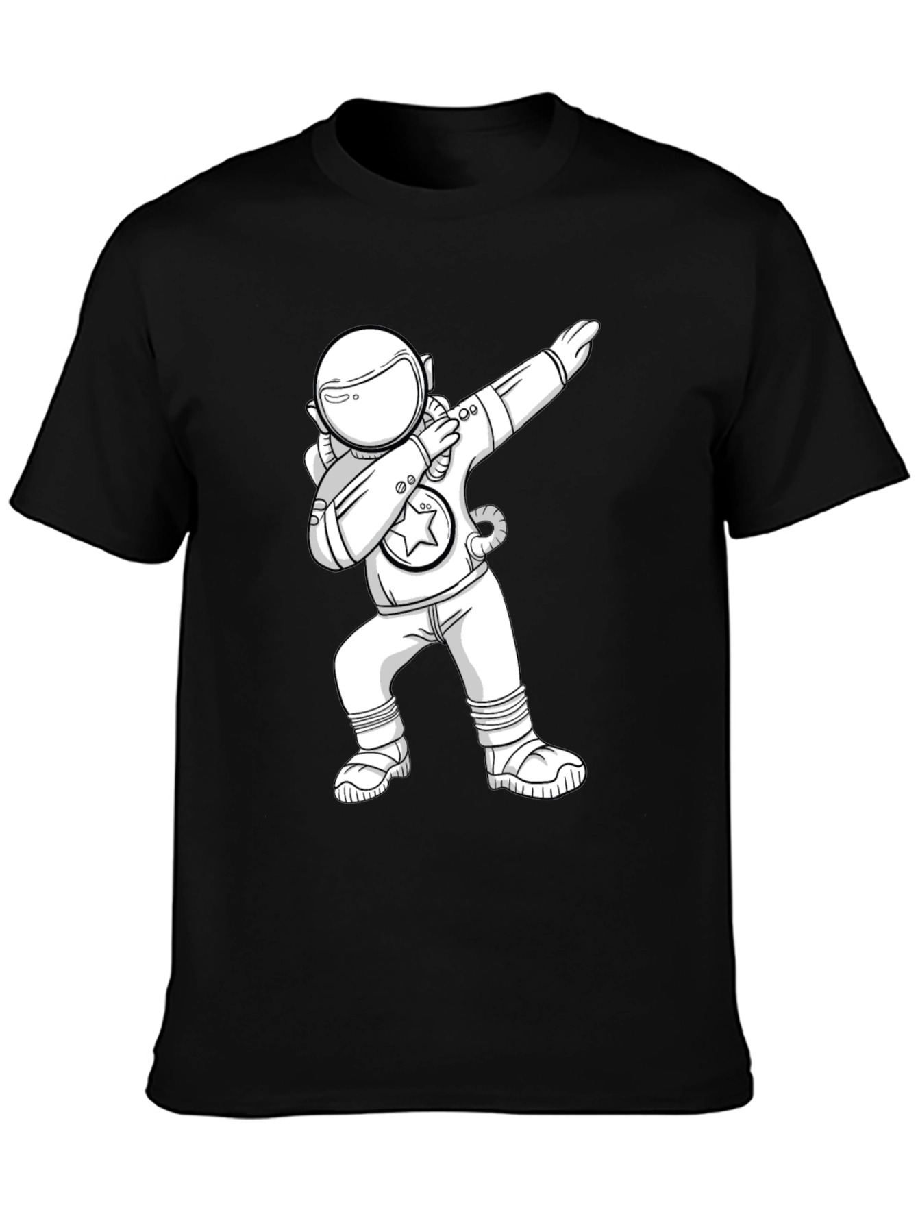 Dabbing Astronaut Graphic T-Shirt - Black