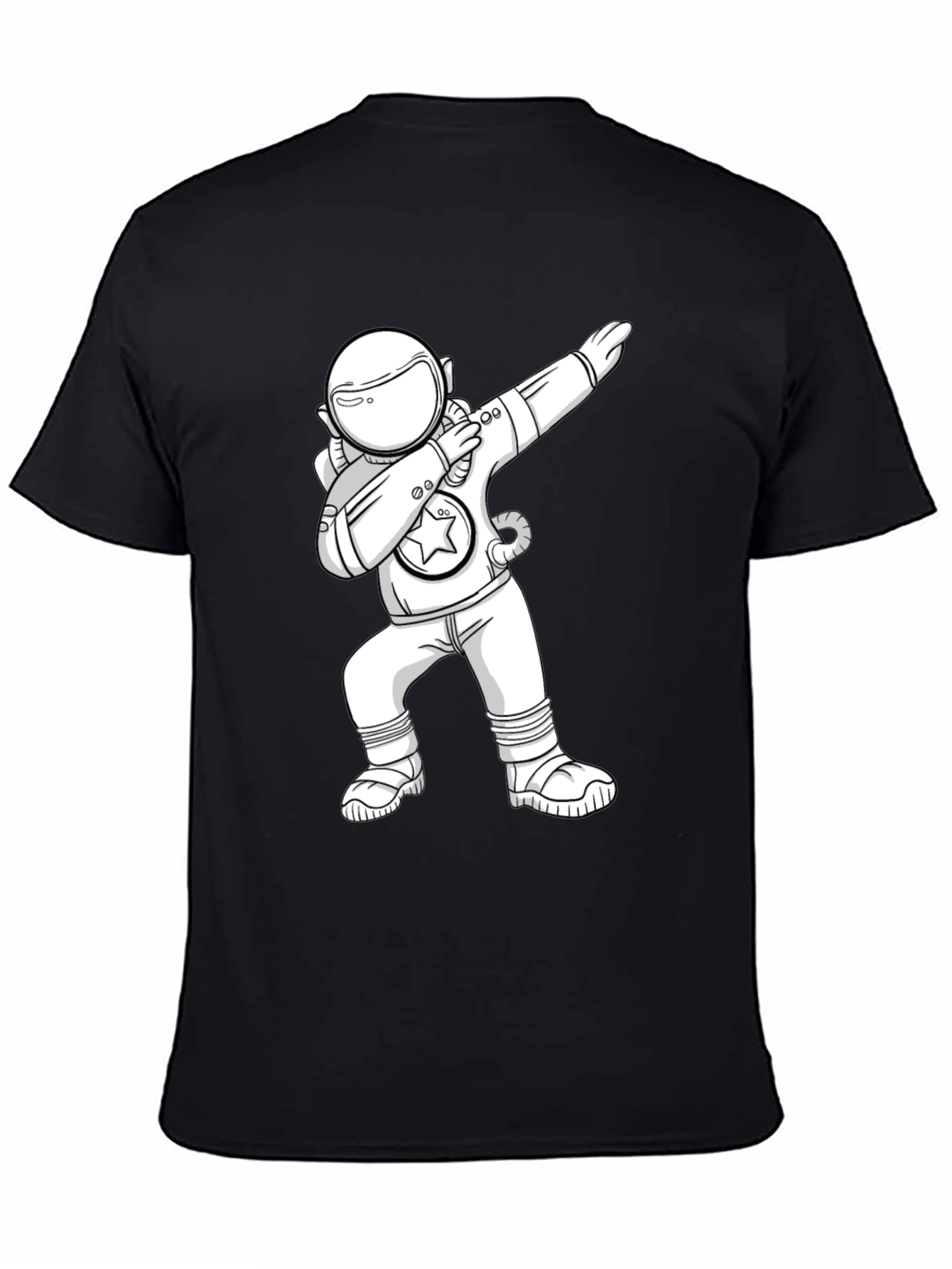 Dabbing Astronaut Graphic T-Shirt - Black