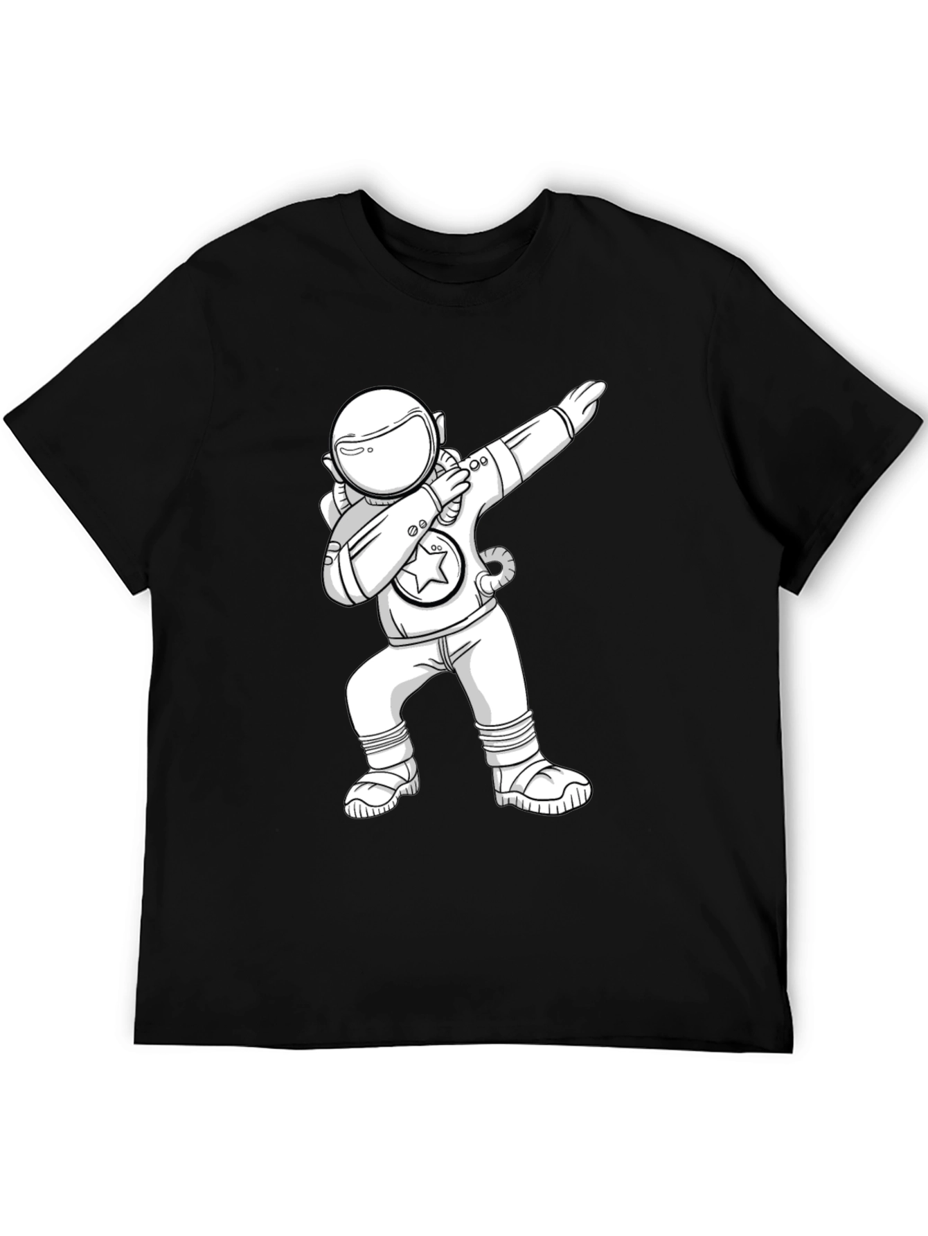 Dabbing Astronaut Graphic T-Shirt - Black