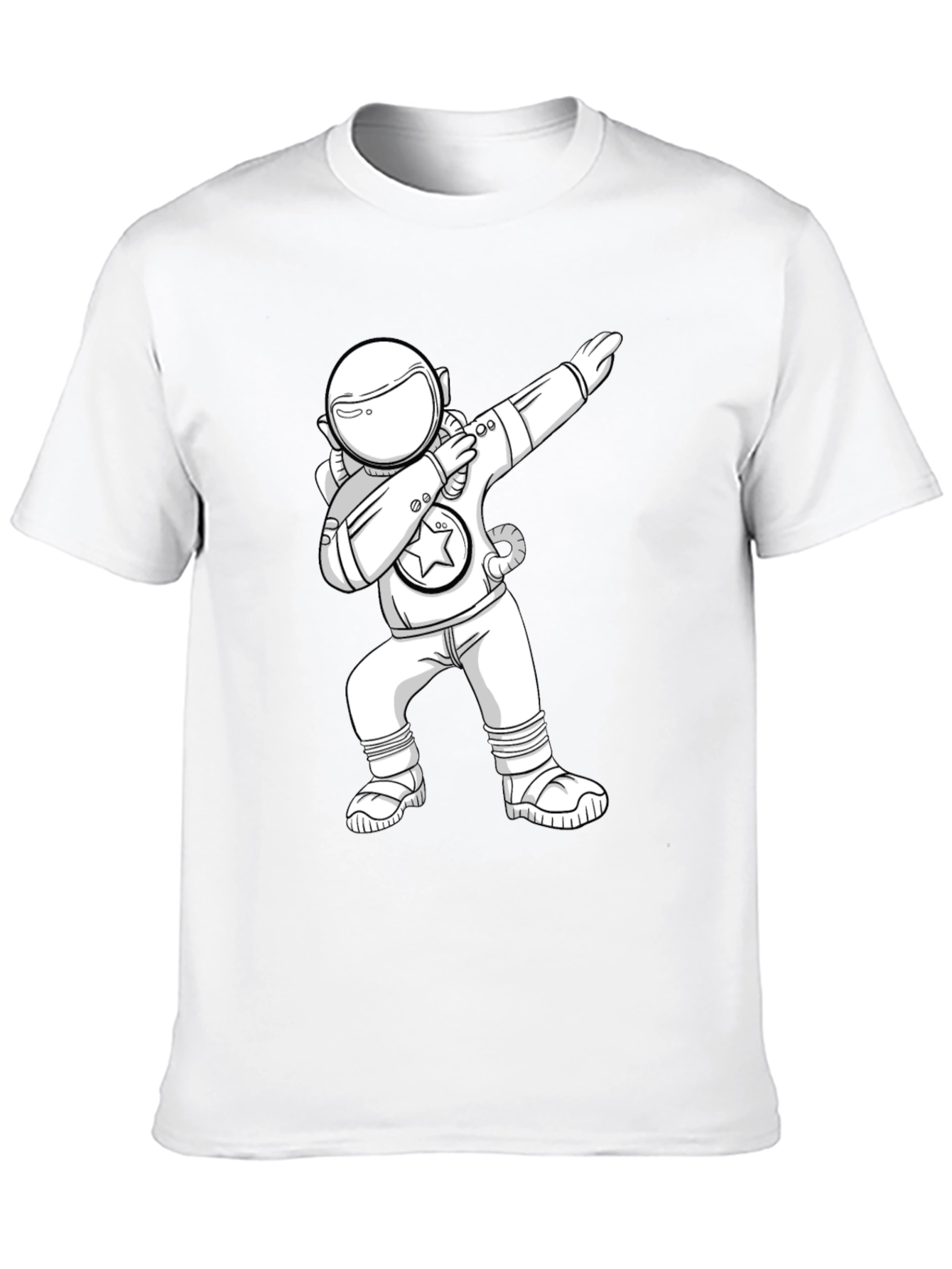 Dabbing Astronaut Graphic T-Shirt - Black