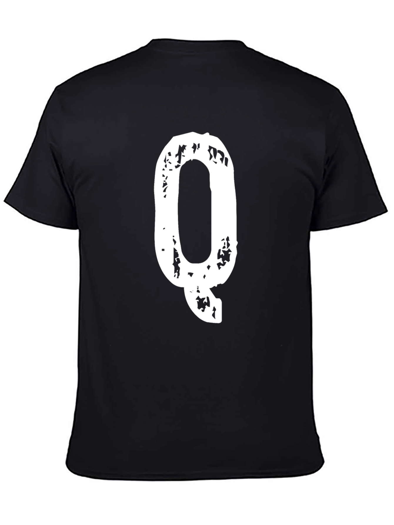 Letter Q Graphic Tee - Mens Black T-Shirt
