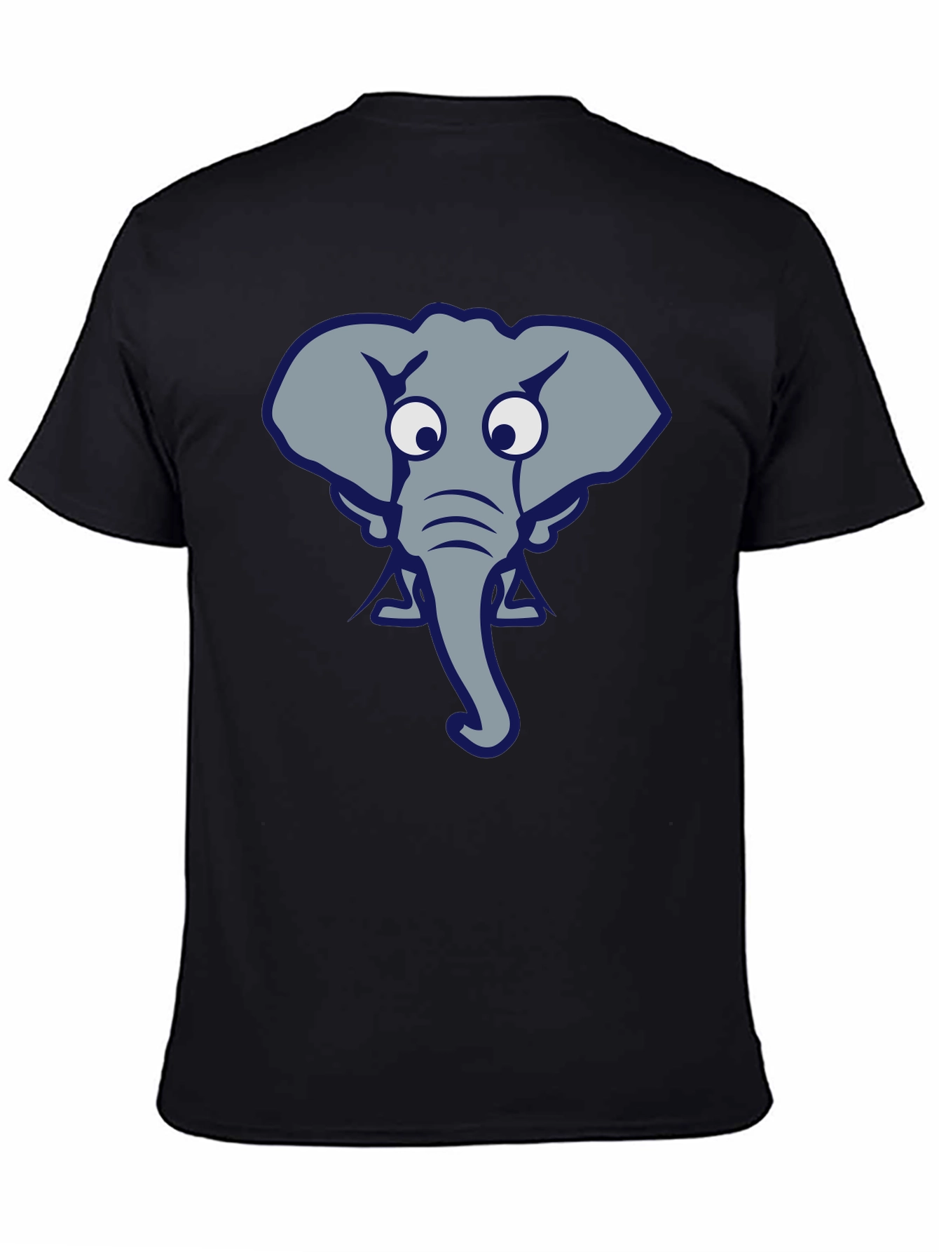 Funny Elephant Graphic Tee - Black Cotton T-Shirt
