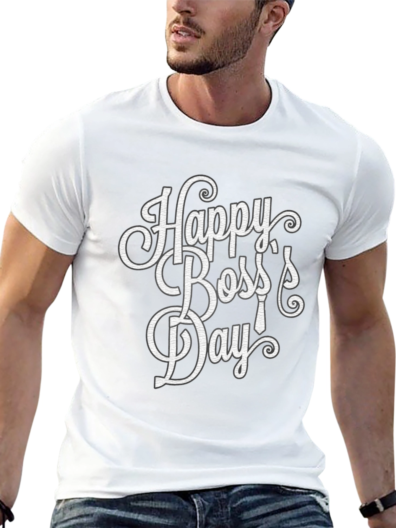Happy Bosss Day Graphic Tee - Mens Black T-Shirt