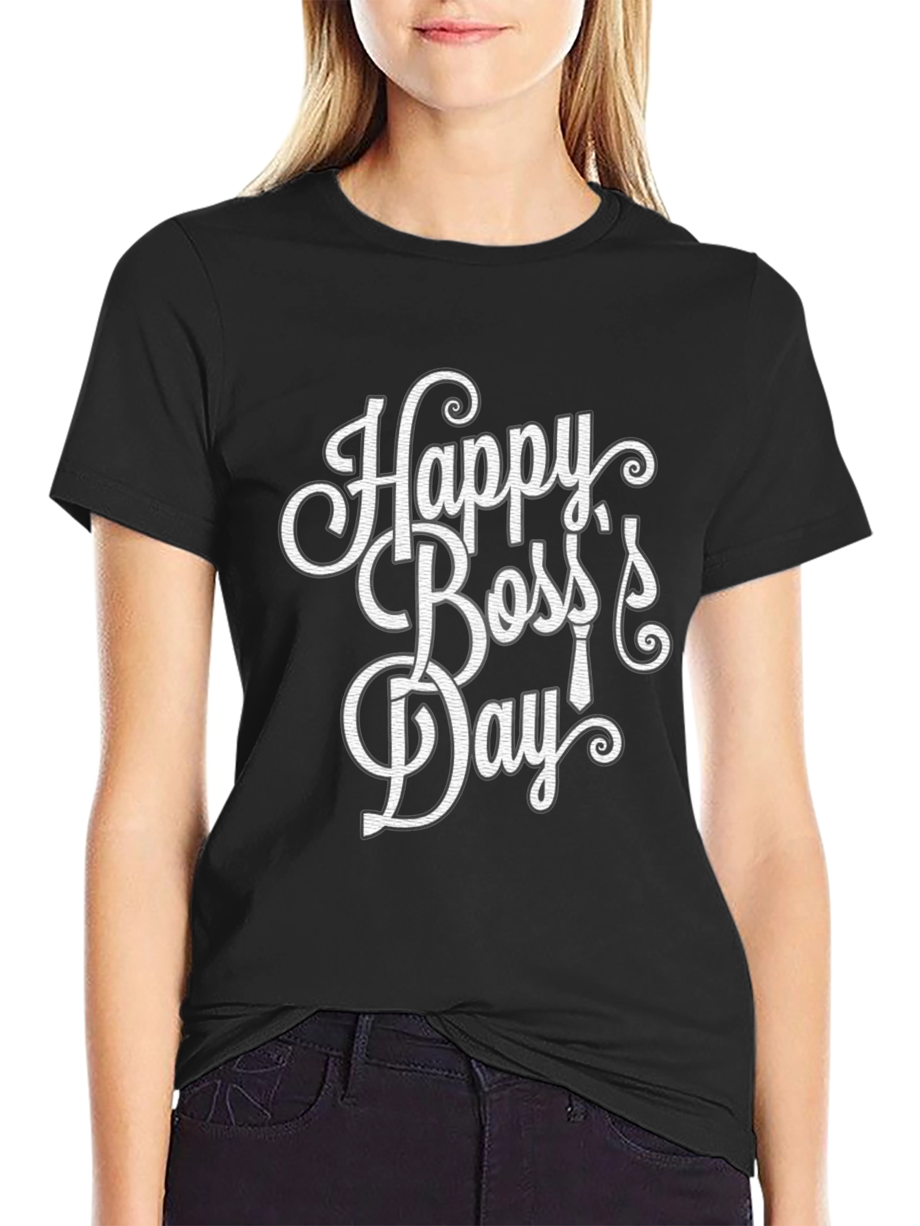 Happy Bosss Day Graphic Tee - Mens Black T-Shirt