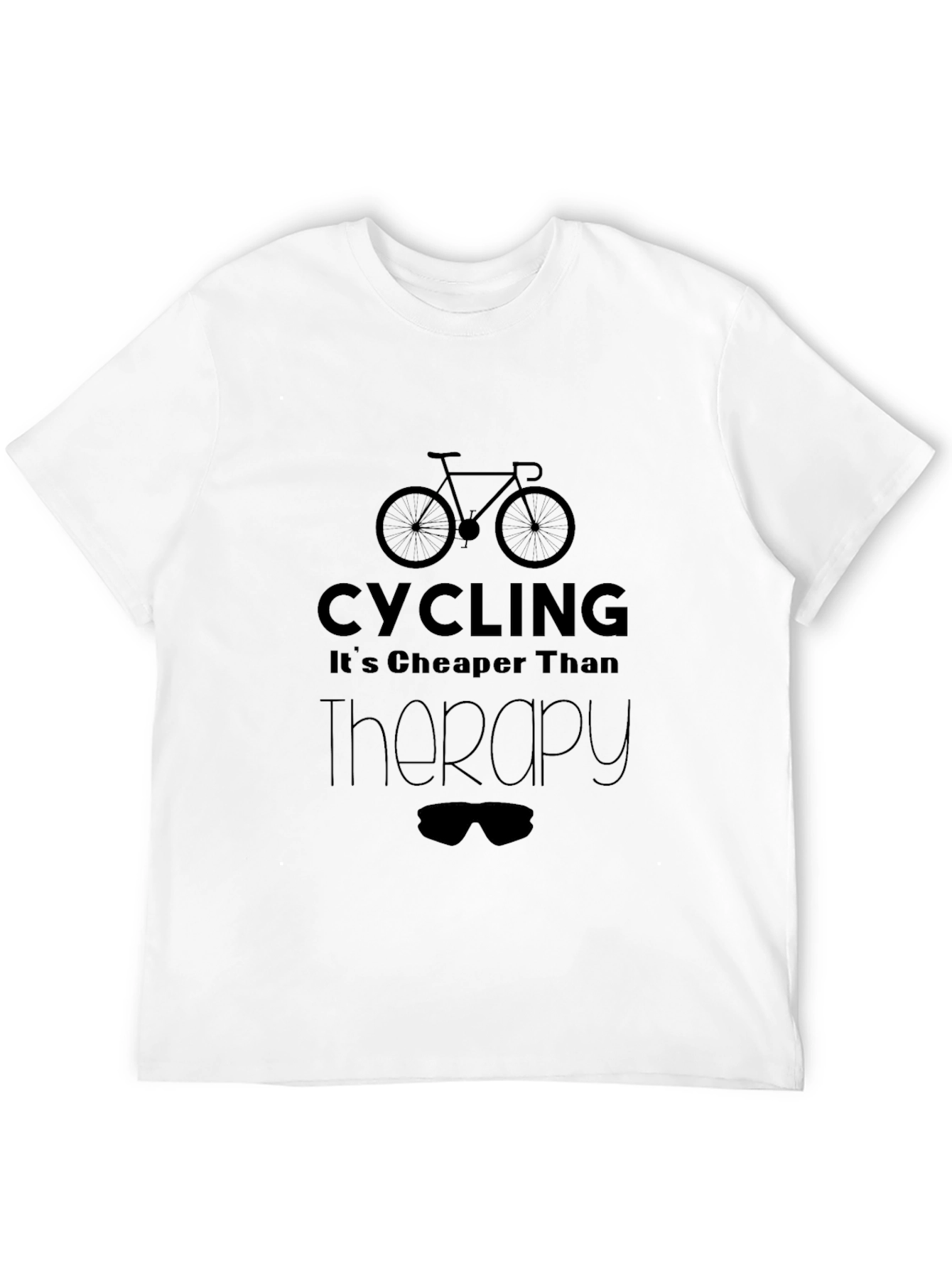 Cycling is Cheaper Than Therapy Black T-Shirt