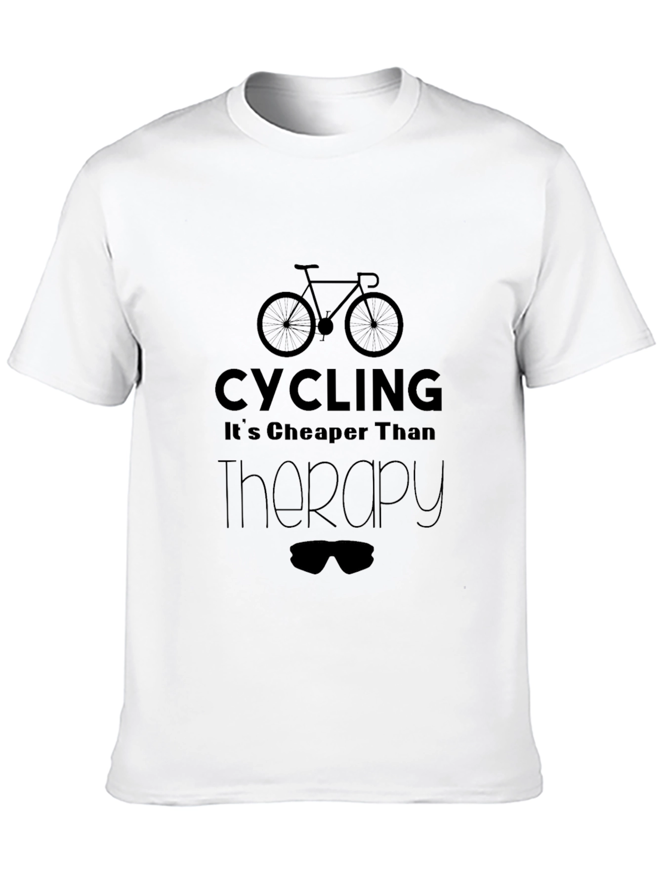 Cycling is Cheaper Than Therapy Black T-Shirt