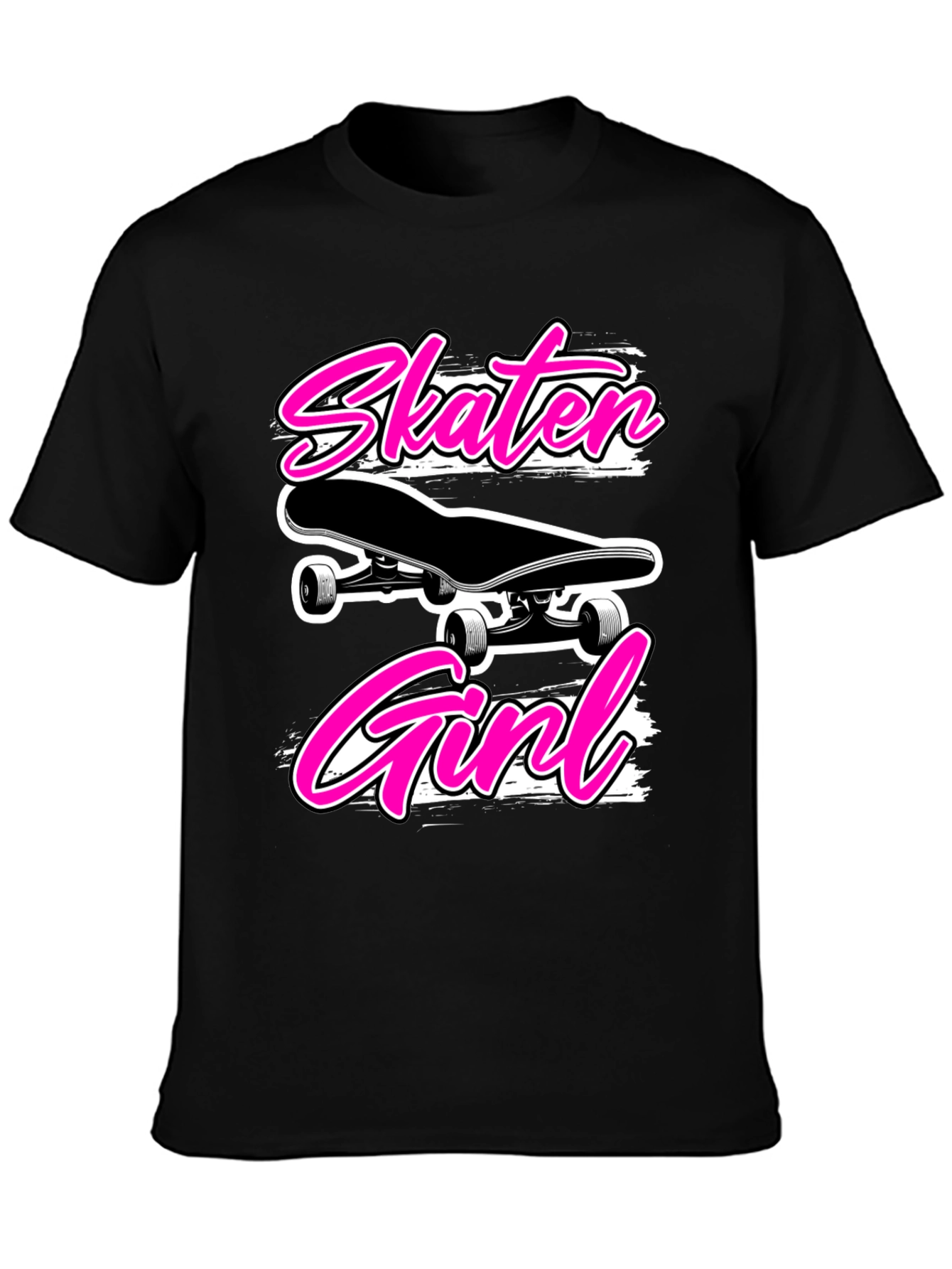 Skater Girl Black T-Shirt - Cool Graphic Tee
