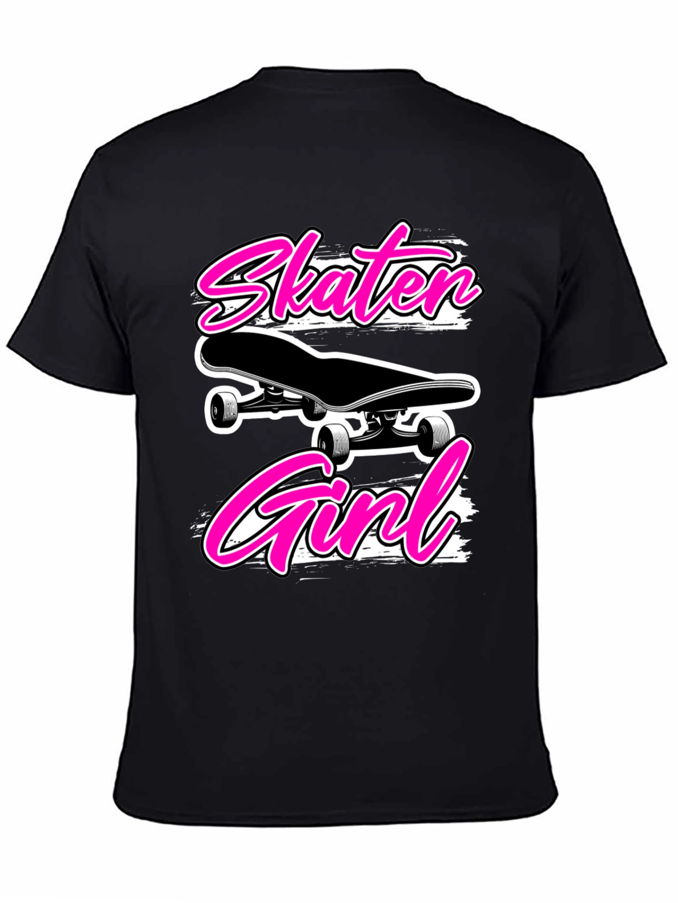 Skater Girl Black T-Shirt - Cool Graphic Tee