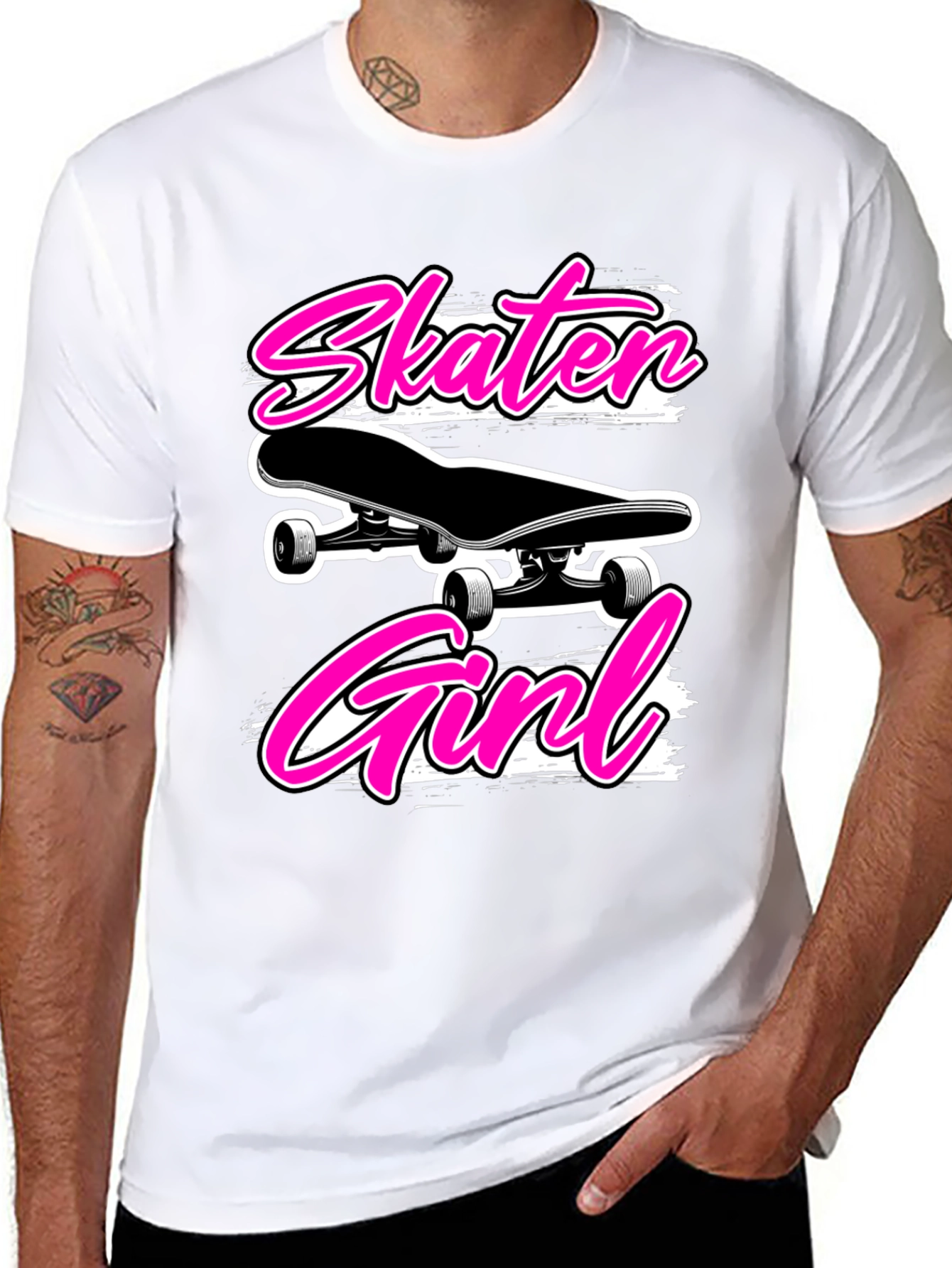 Skater Girl Black T-Shirt - Cool Graphic Tee