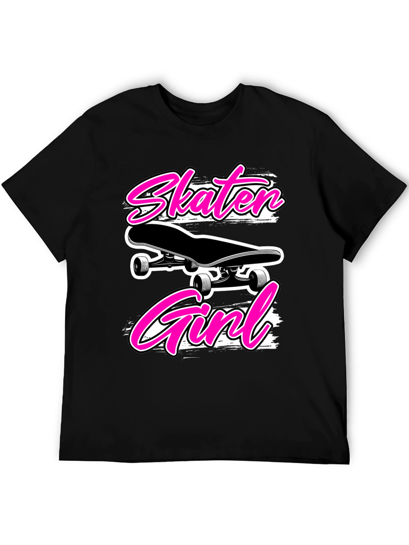 Skater Girl Black T-Shirt - Cool Graphic Tee