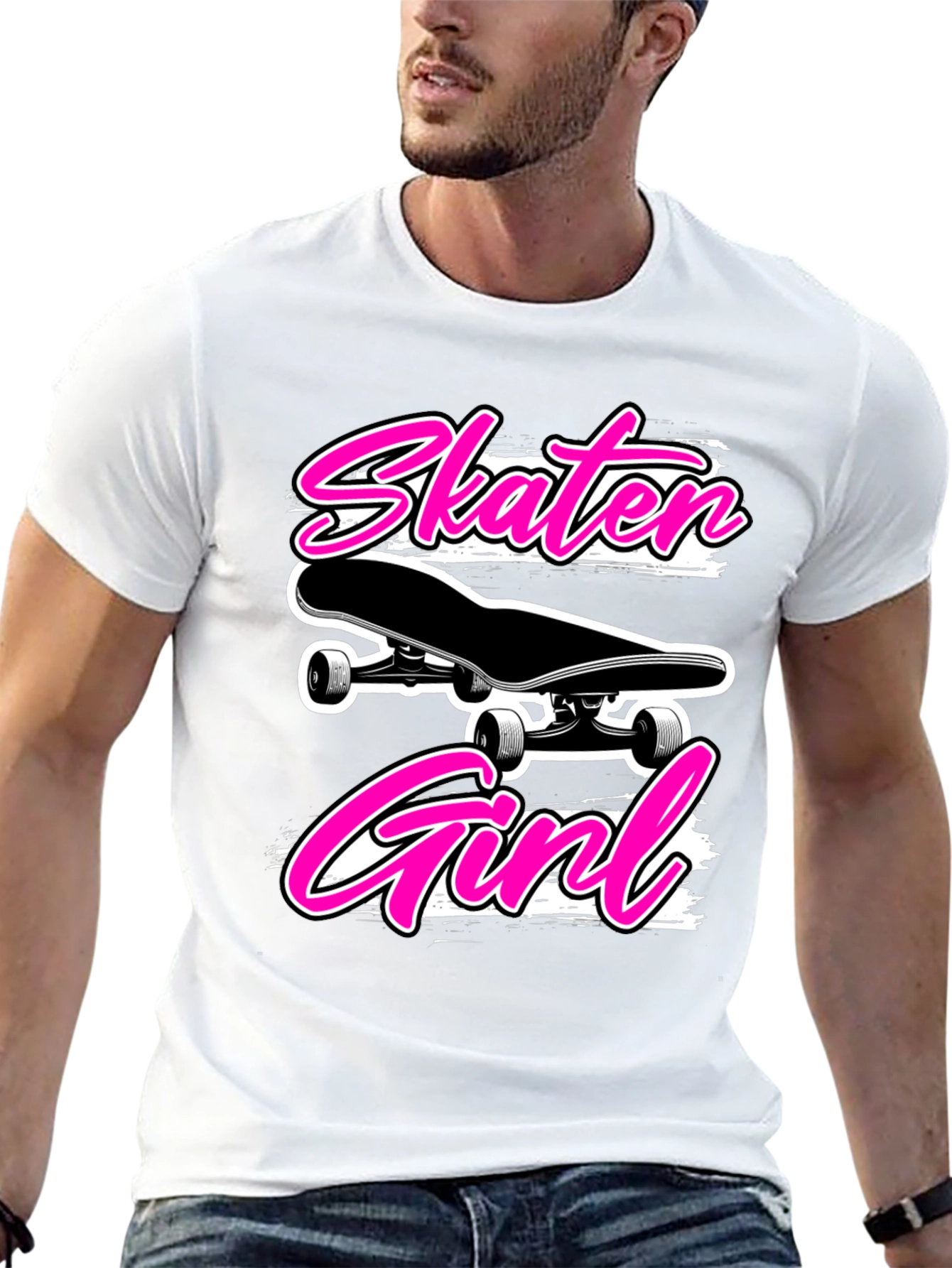 Skater Girl Black T-Shirt - Cool Graphic Tee