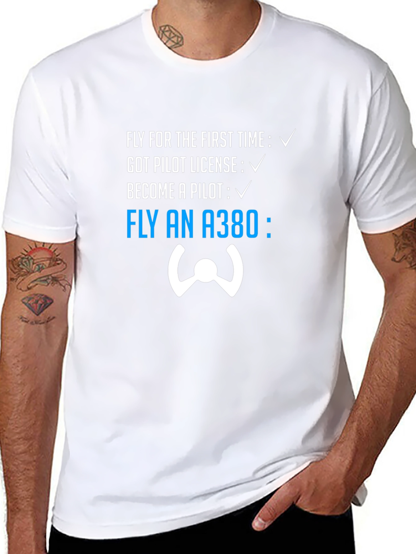 Pilot Checklist T-Shirt - Fly an A380