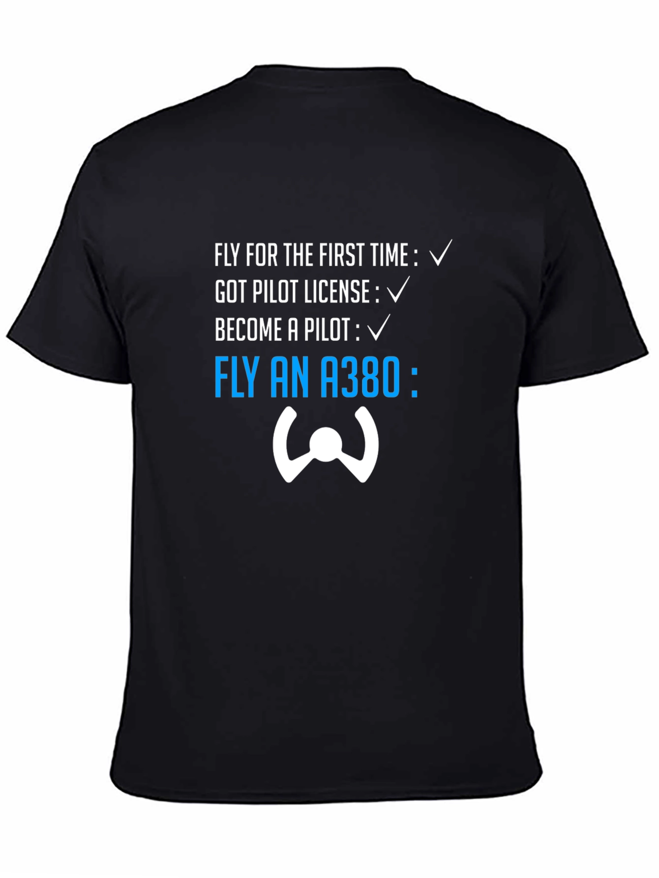 Pilot Checklist T-Shirt - Fly an A380