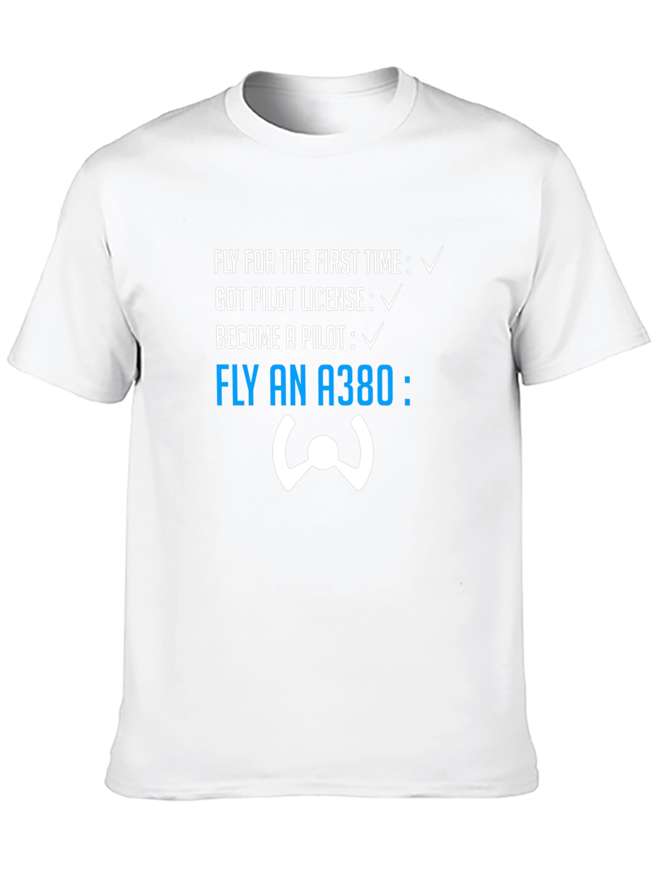 Pilot Checklist T-Shirt - Fly an A380