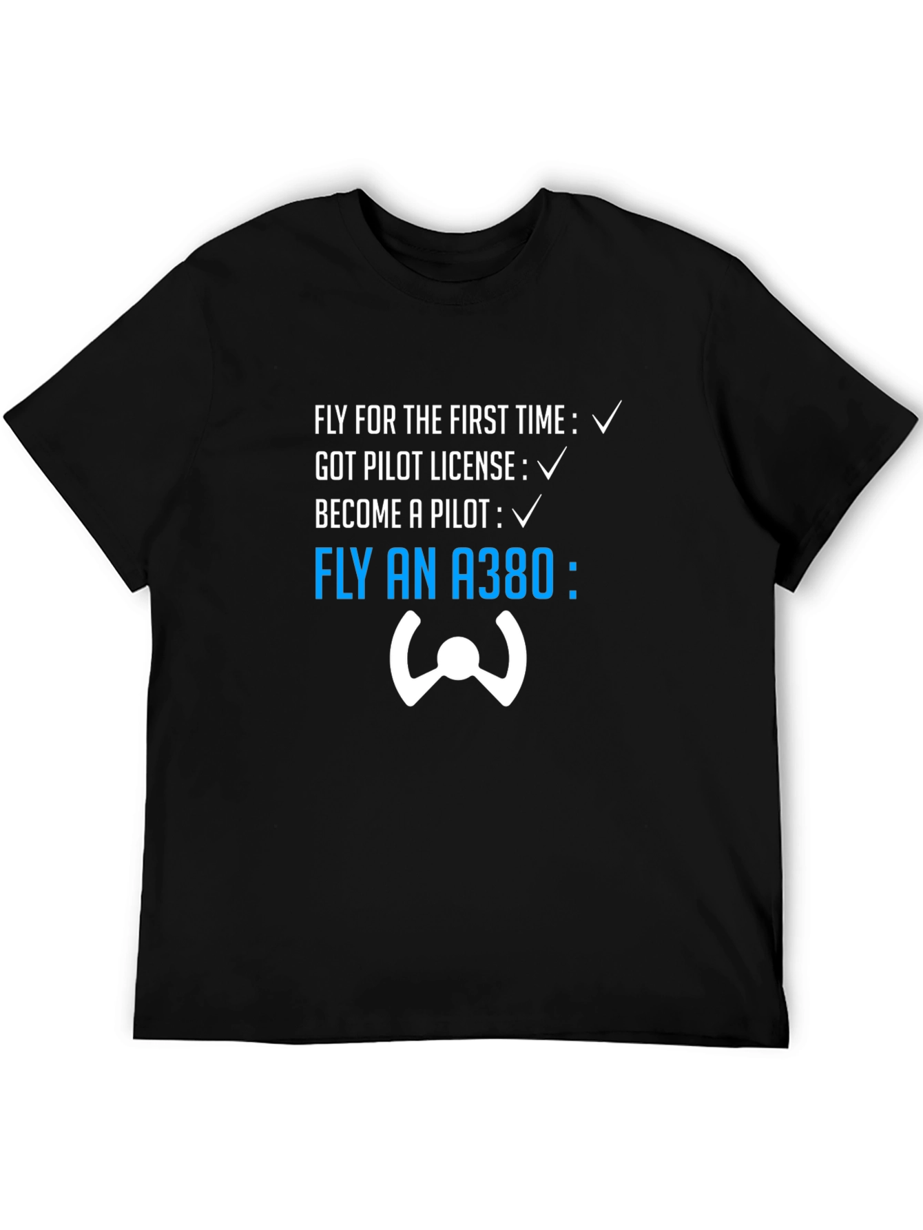 Pilot Checklist T-Shirt - Fly an A380
