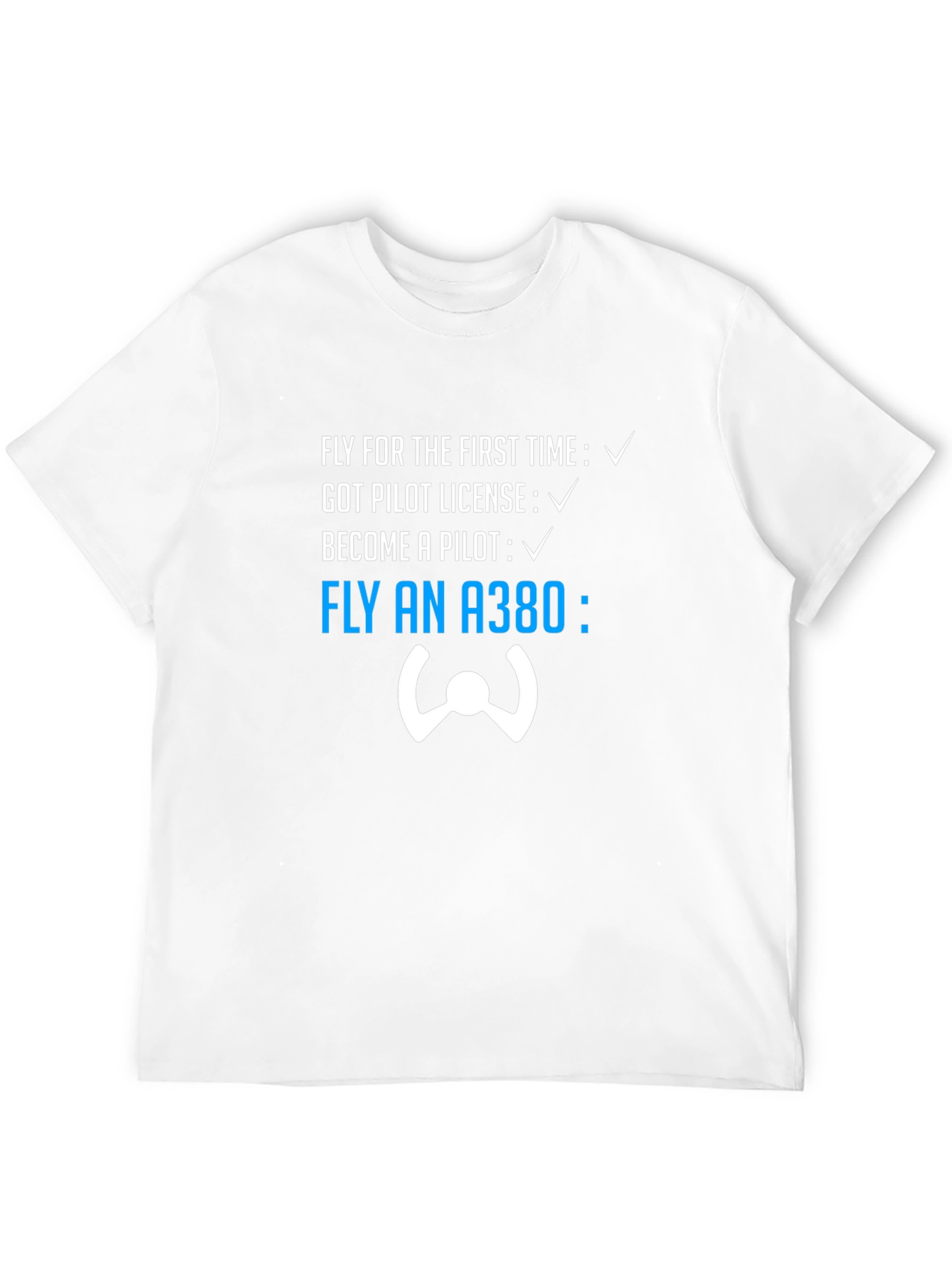 Pilot Checklist T-Shirt - Fly an A380