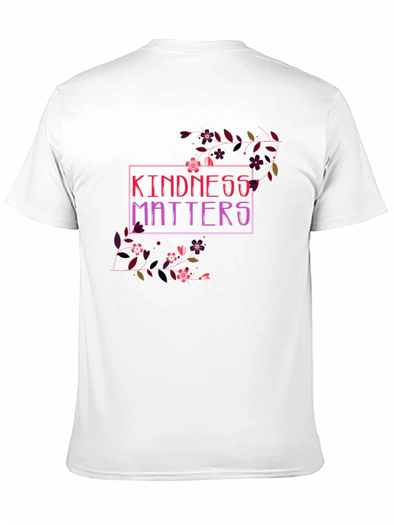 Kindness Matters Floral Graphic Black T-Shirt