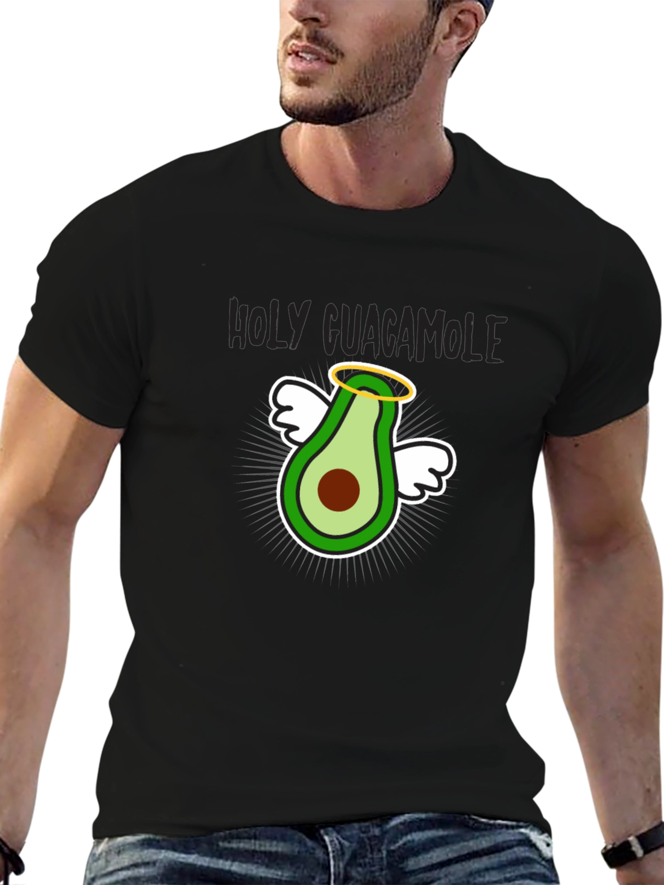 Holy Guacamole T-Shirt - Funny Avocado Angel Graphic Tee
