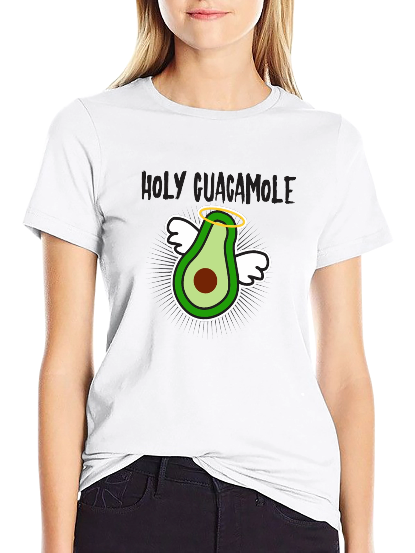 Holy Guacamole T-Shirt - Funny Avocado Angel Graphic Tee