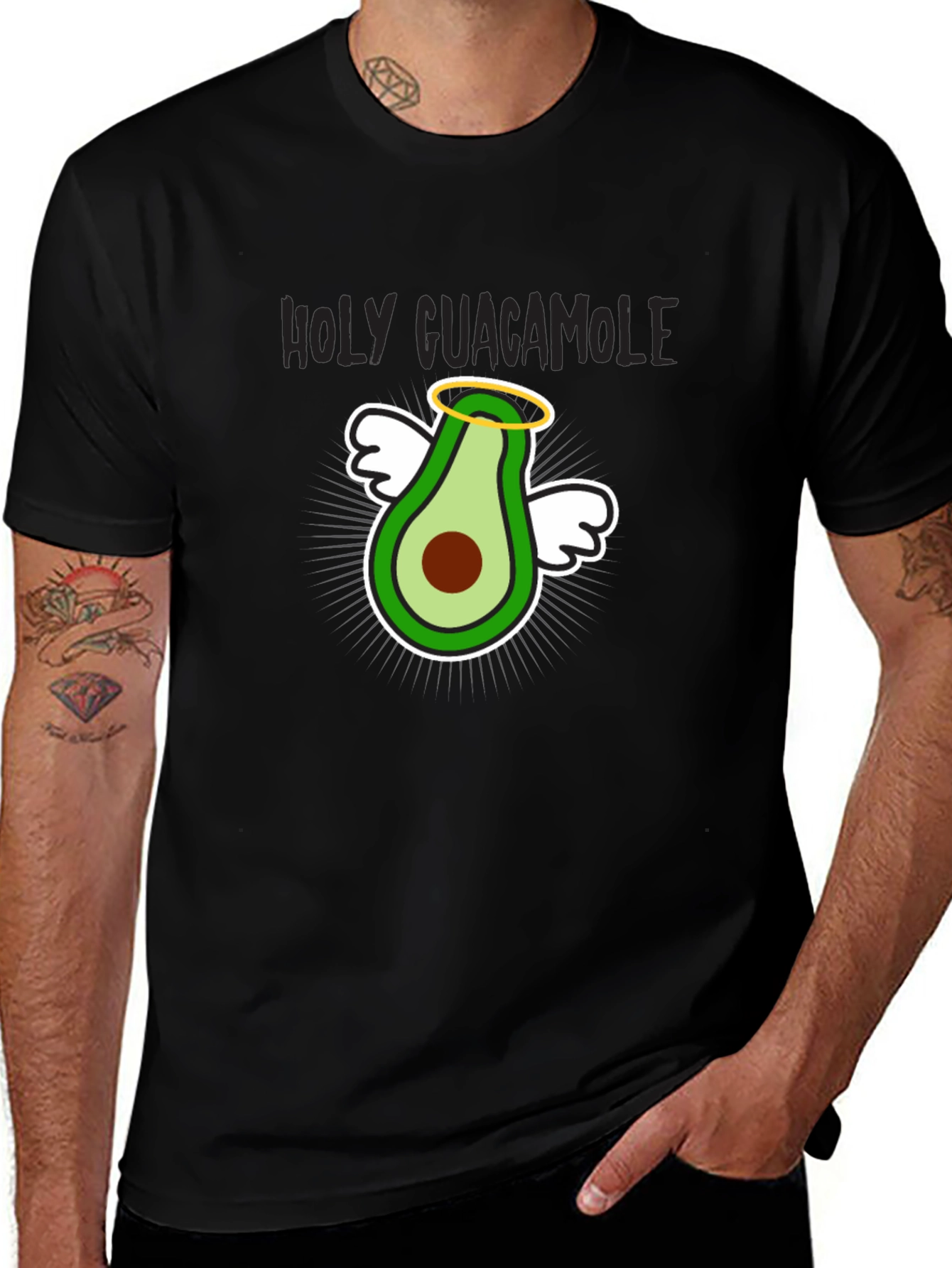 Holy Guacamole T-Shirt - Funny Avocado Angel Graphic Tee
