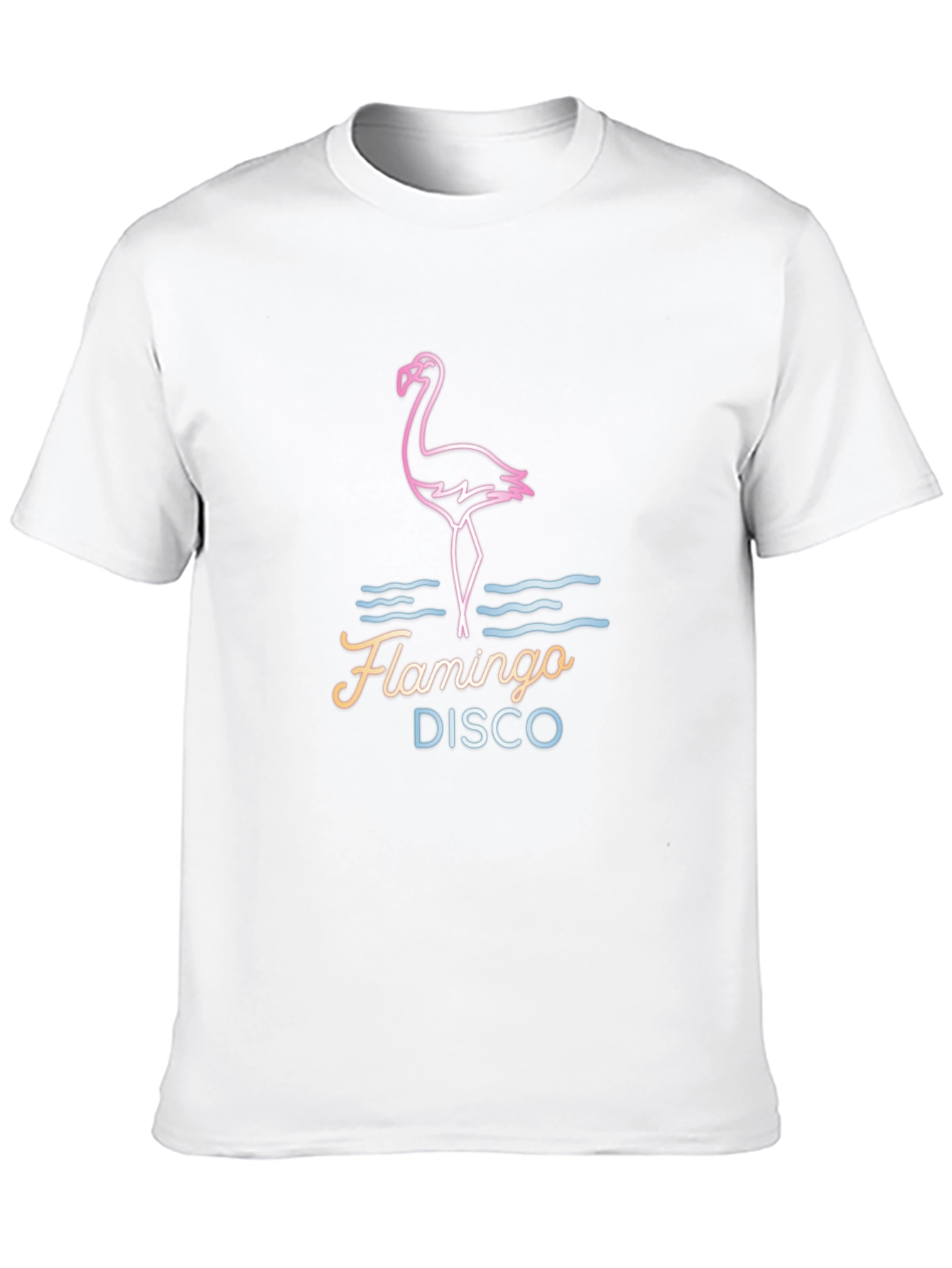 Flamingo Disco Graphic Tee - Neon Style