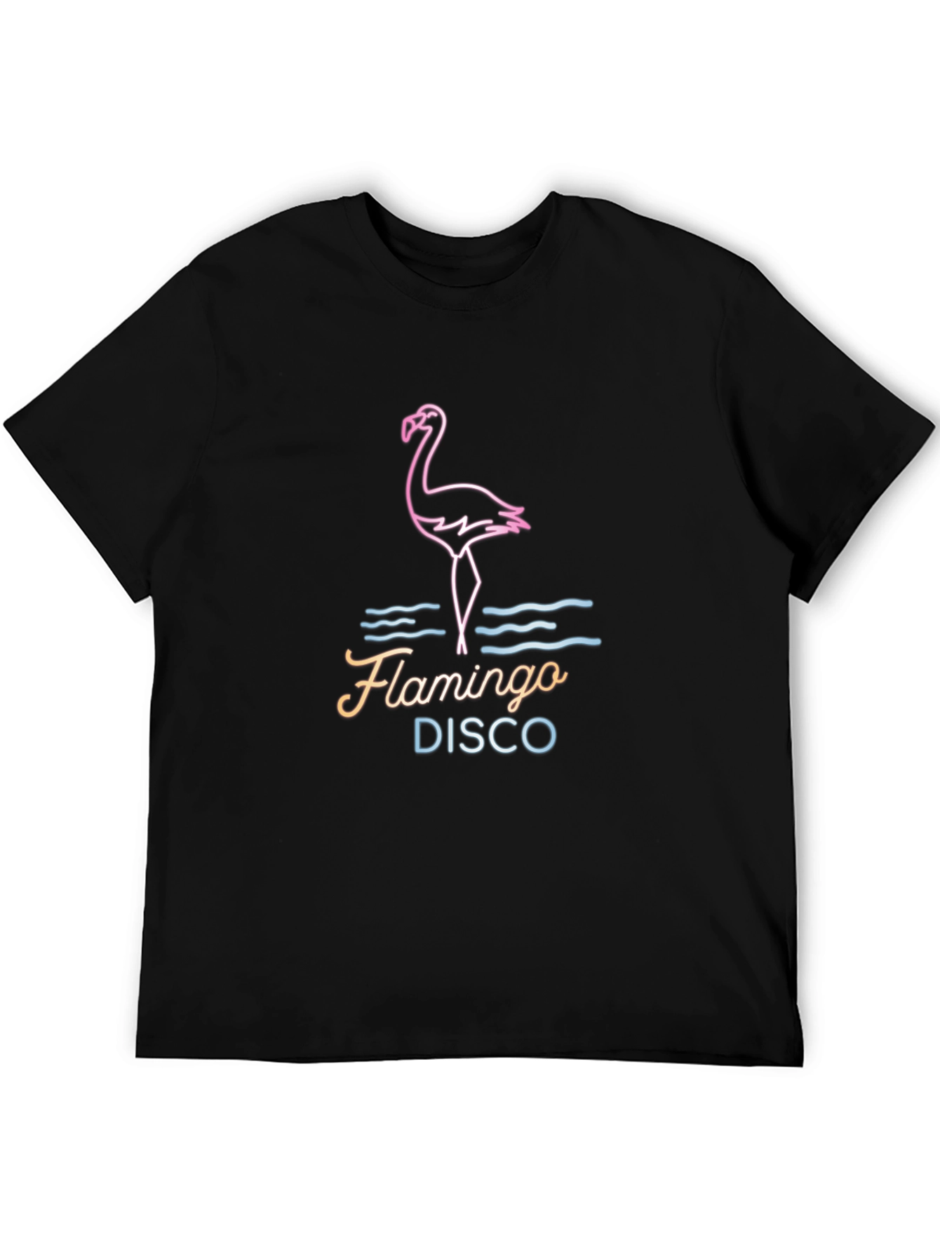 Flamingo Disco Graphic Tee - Neon Style