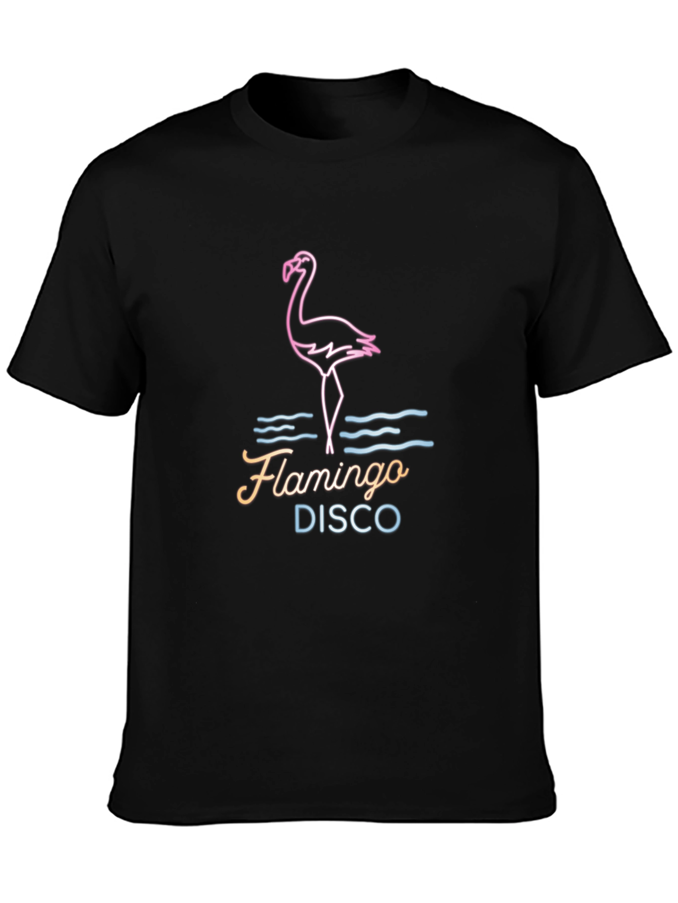 Flamingo Disco Graphic Tee - Neon Style