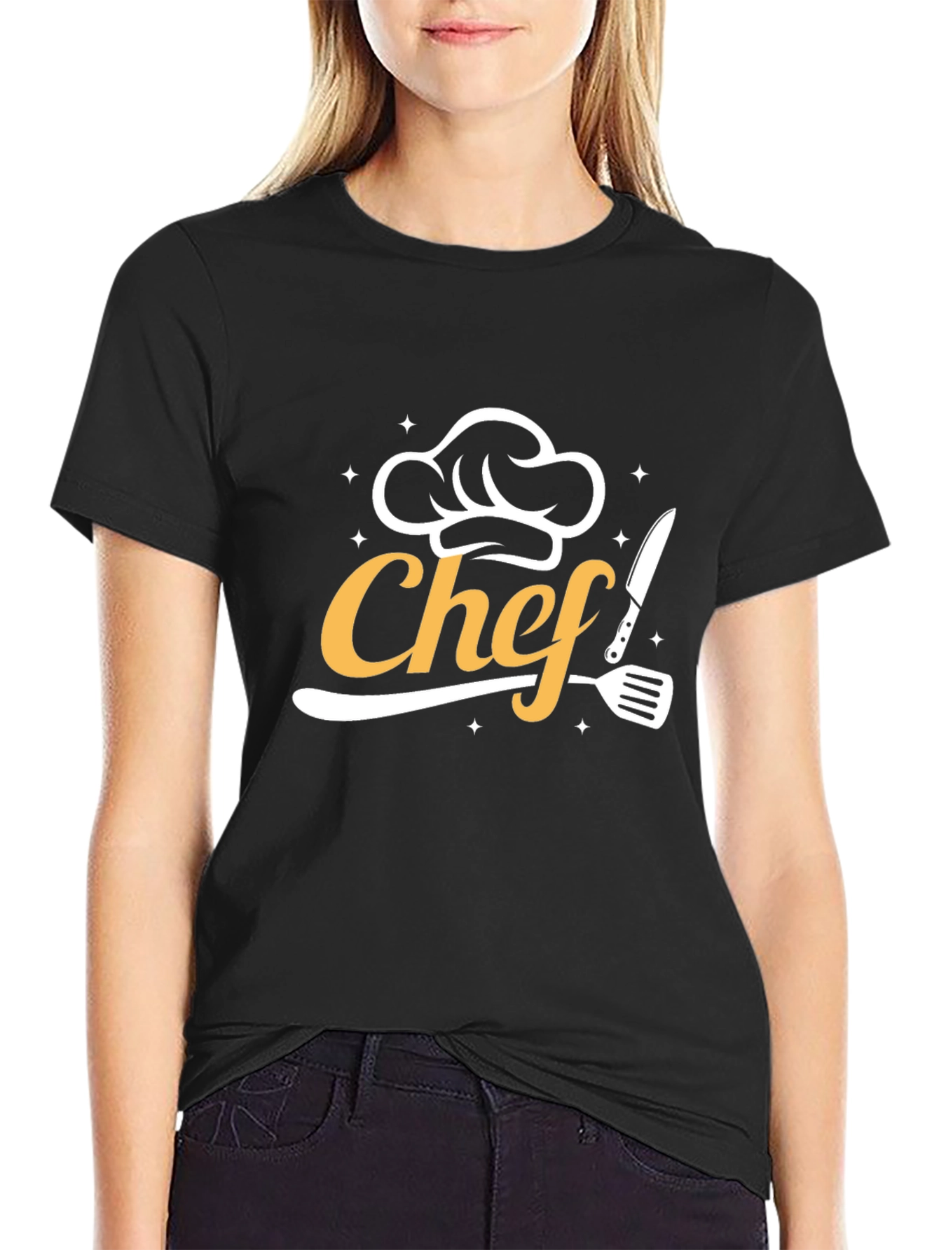 Chef Graphic T-Shirt - Black Cotton Blend Tee