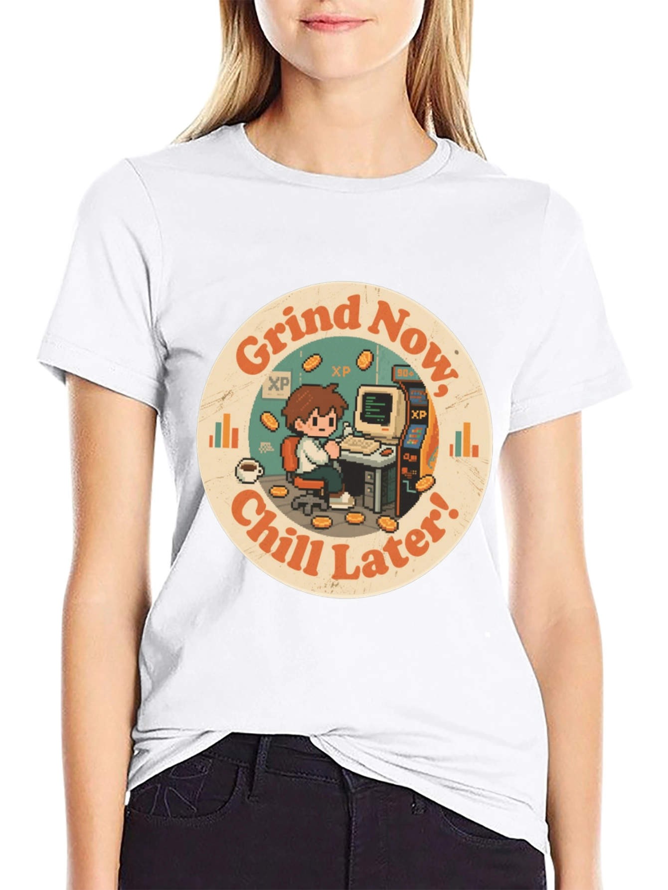 Grind Now Chill Later T-Shirt - Gamer Style
