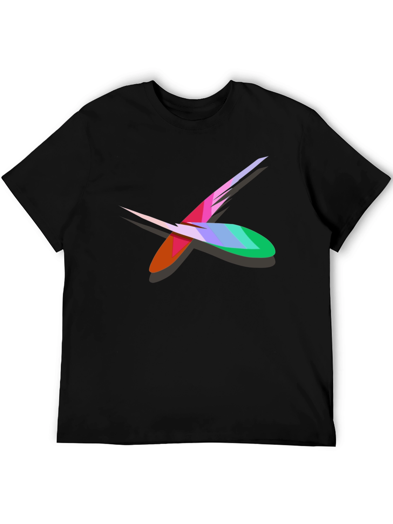 Abstract X Graphic Black Cotton T-Shirt