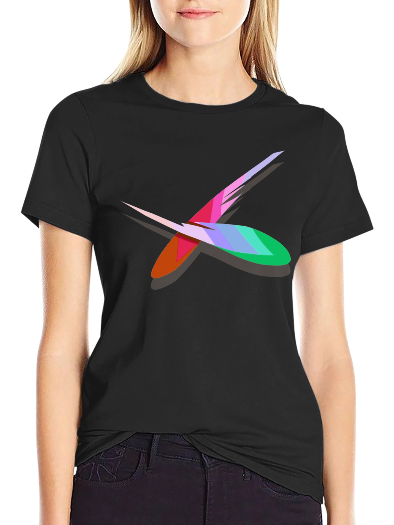 Abstract X Graphic Black Cotton T-Shirt
