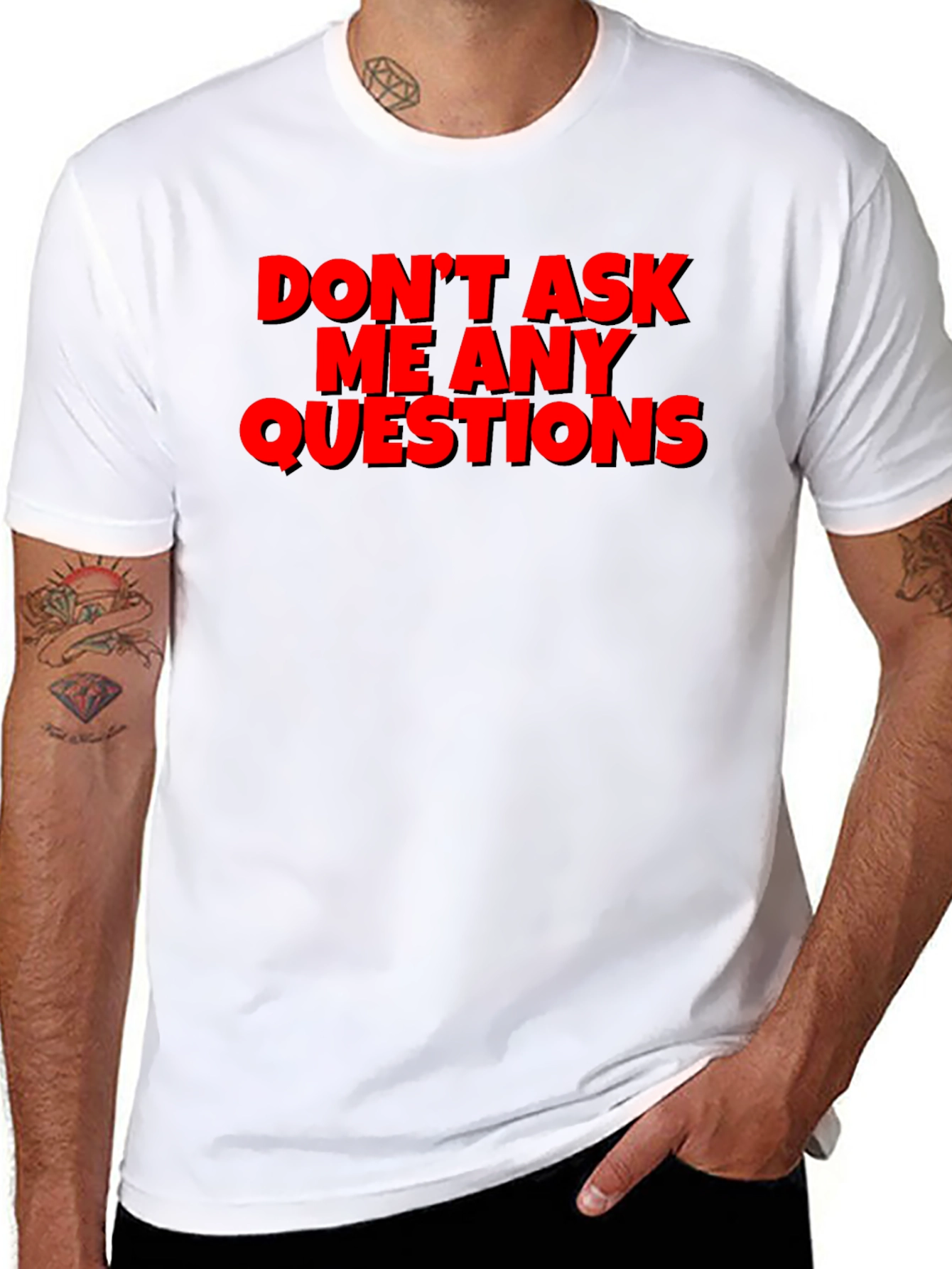 Dont Ask Questions Graphic Tee - Black