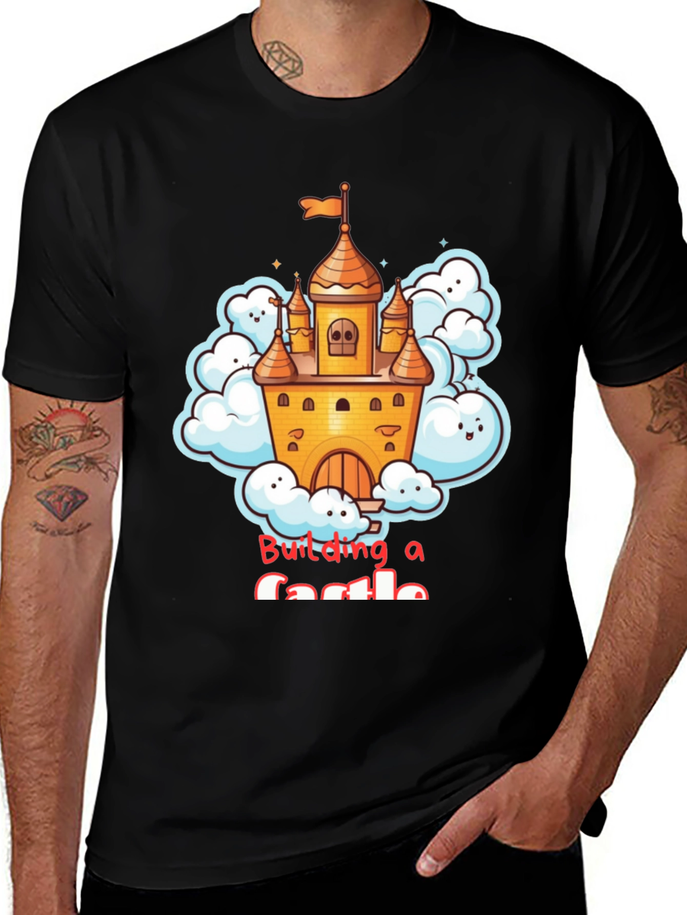 Building a Castle T-Shirt - Fun Cartoon Design