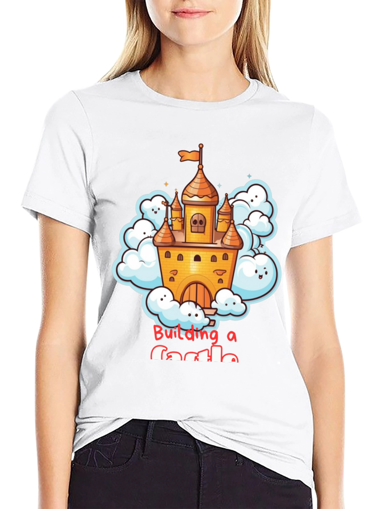 Building a Castle T-Shirt - Fun Cartoon Design